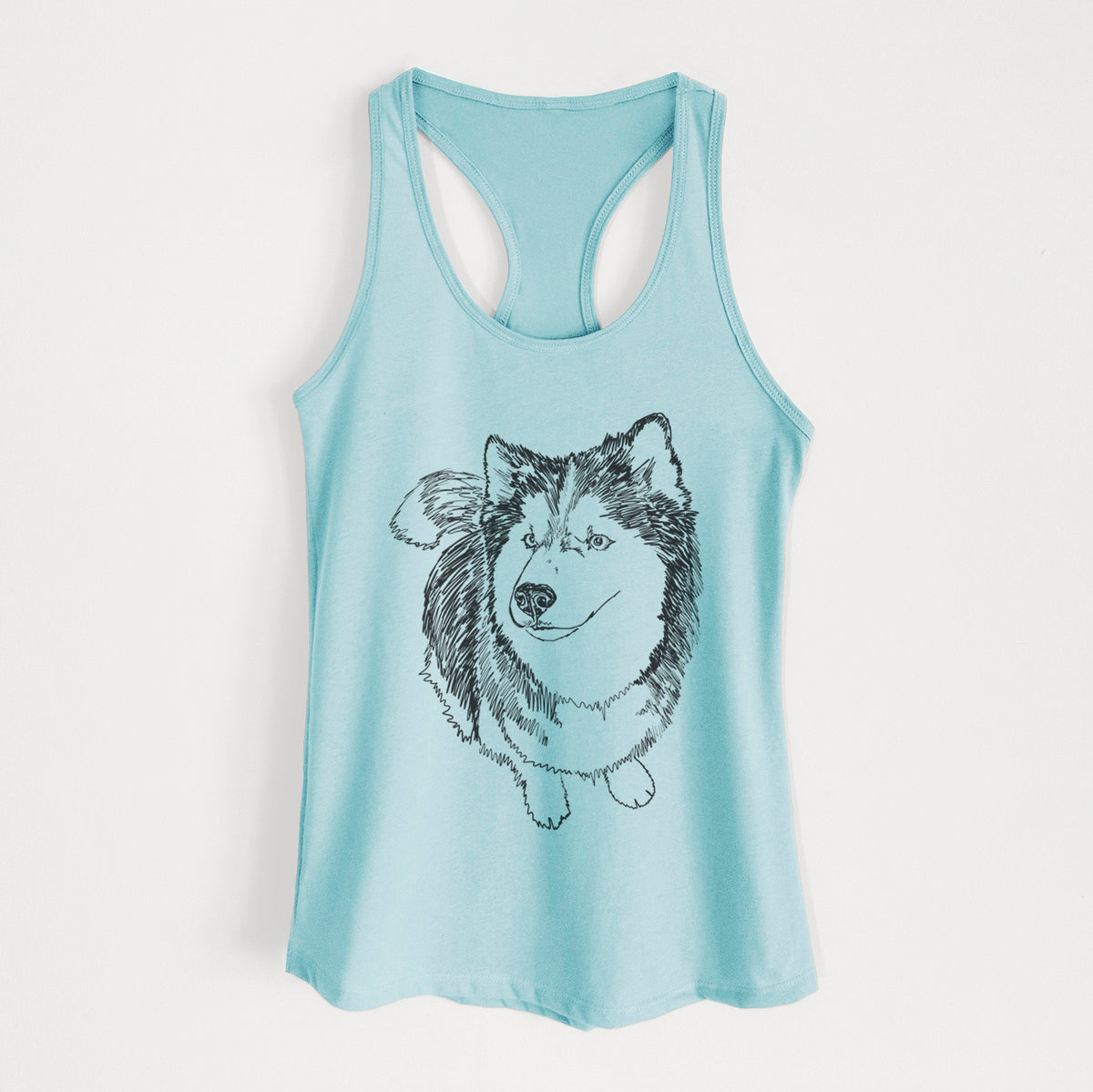 Doodled Kai the Siberian Husky - Women&#39;s Racerback Tanktop