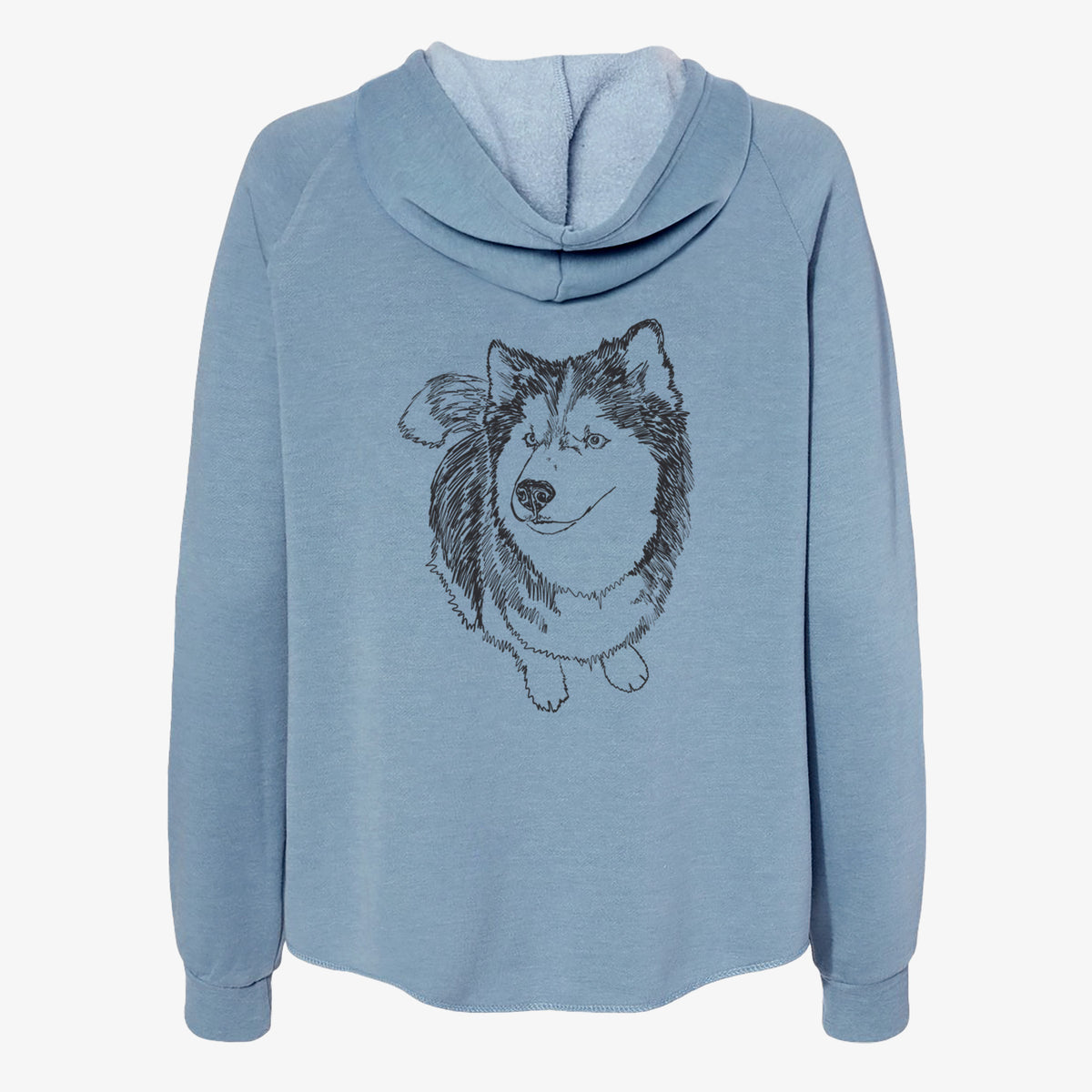 Doodled Kai the Siberian Husky - Women's Cali Wave Zip-Up Sweatshirt