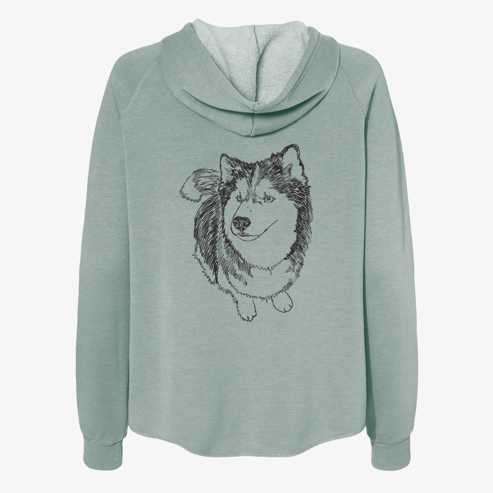 Doodled Kai the Siberian Husky - Women's Cali Wave Zip-Up Sweatshirt