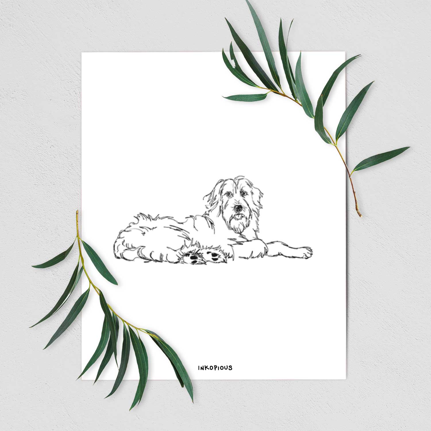 Doodled Kate the Goldendoodle Art Print