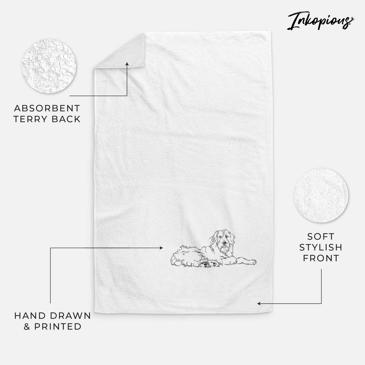 Doodled Kate the Goldendoodle Decorative Hand Towel