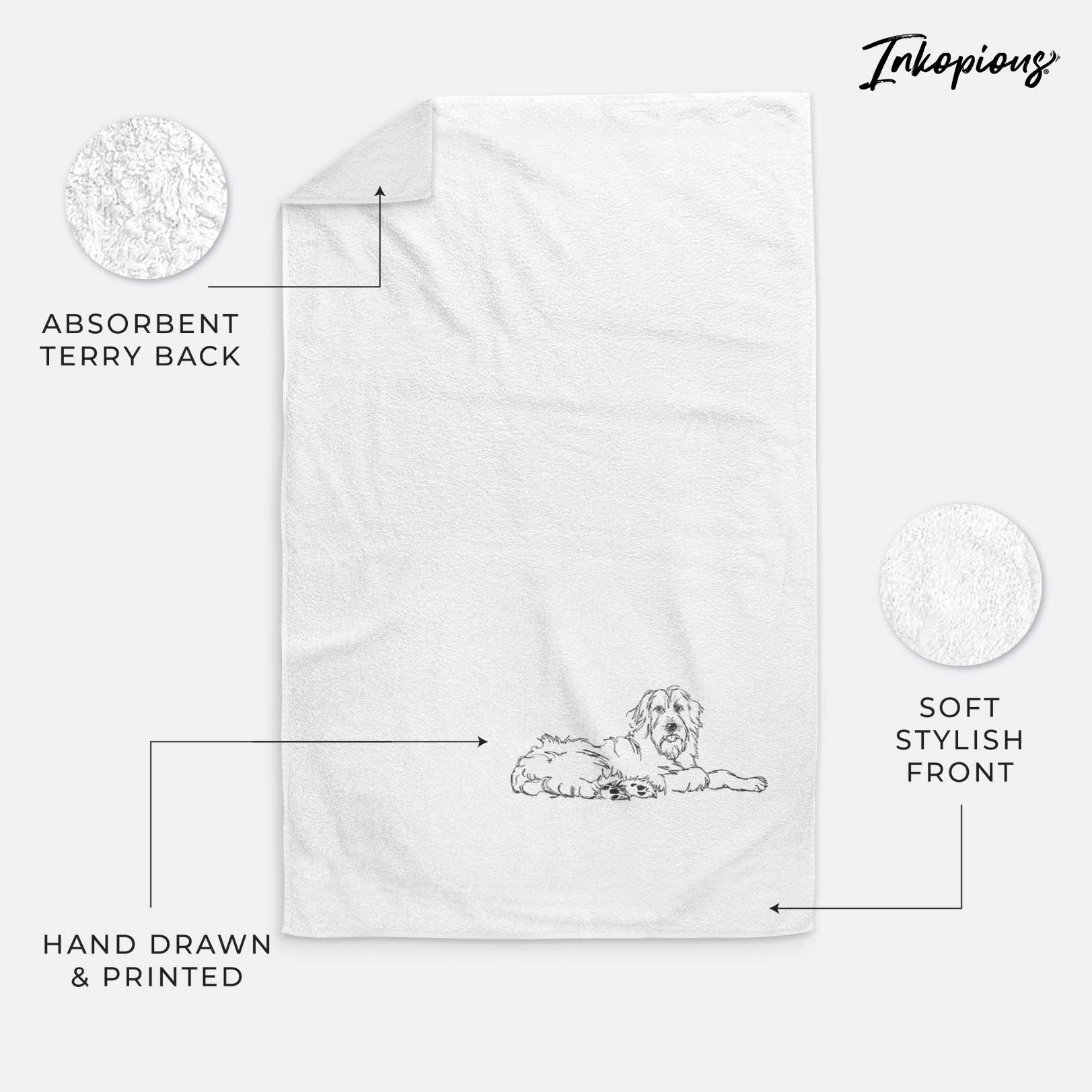 Doodled Kate the Goldendoodle Decorative Hand Towel