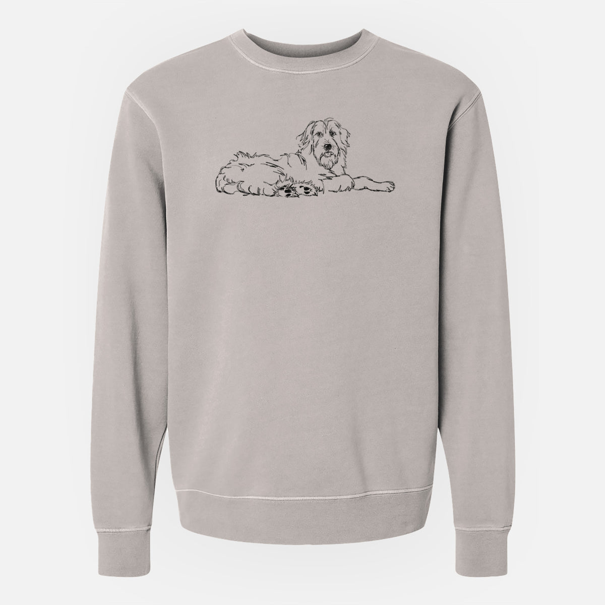Doodled Kate the Goldendoodle - Unisex Pigment Dyed Crew Sweatshirt