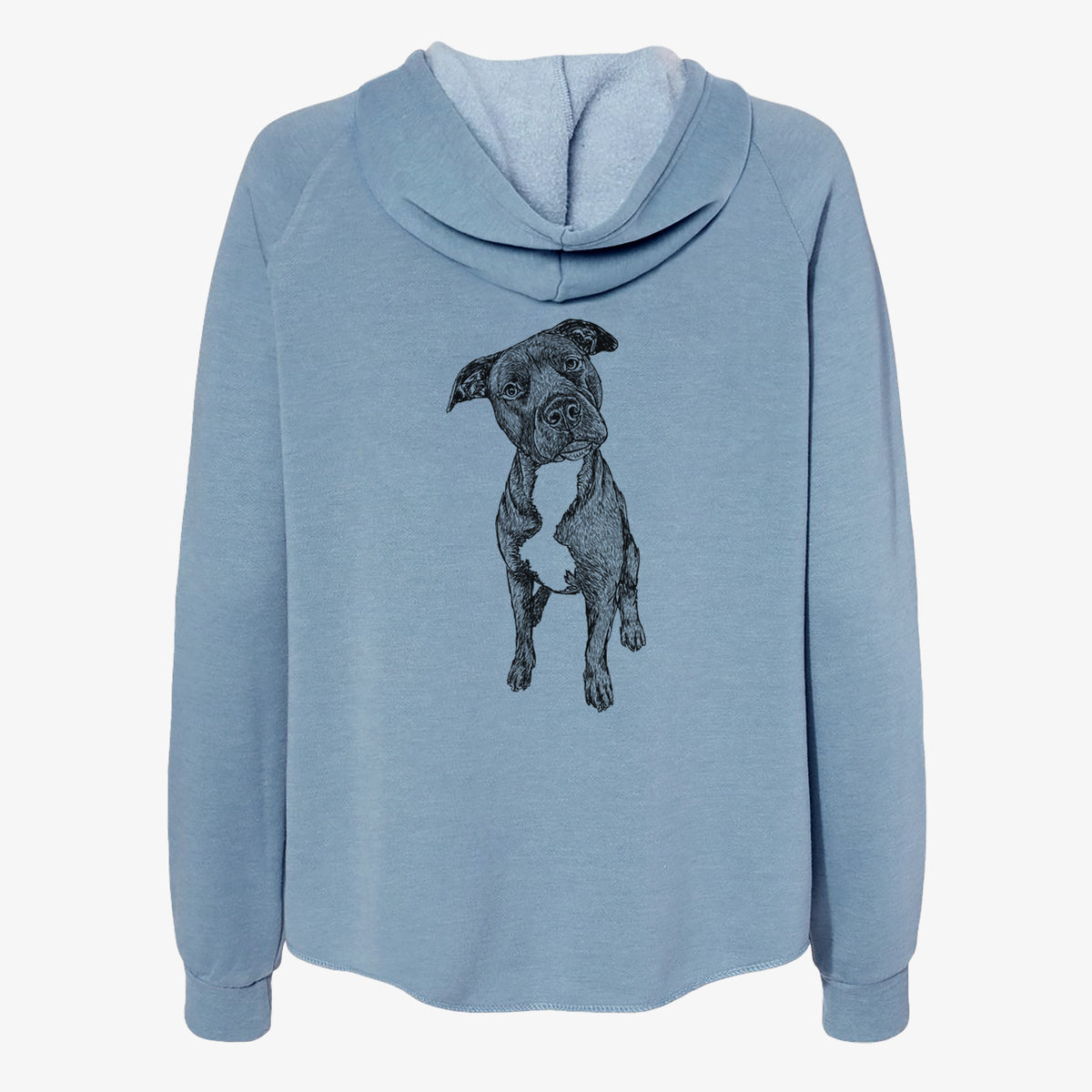 Doodled Kaya the Pitbull Mix - Women's Cali Wave Zip-Up Sweatshirt