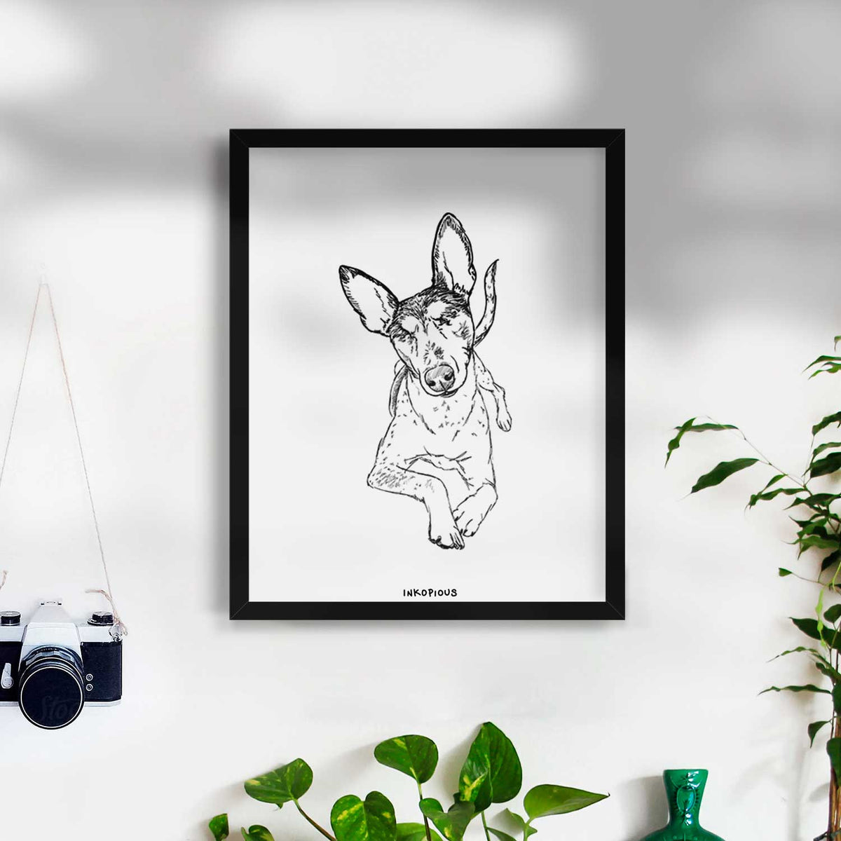 Doodled Kayla the Rat Terrier Mix Art Print