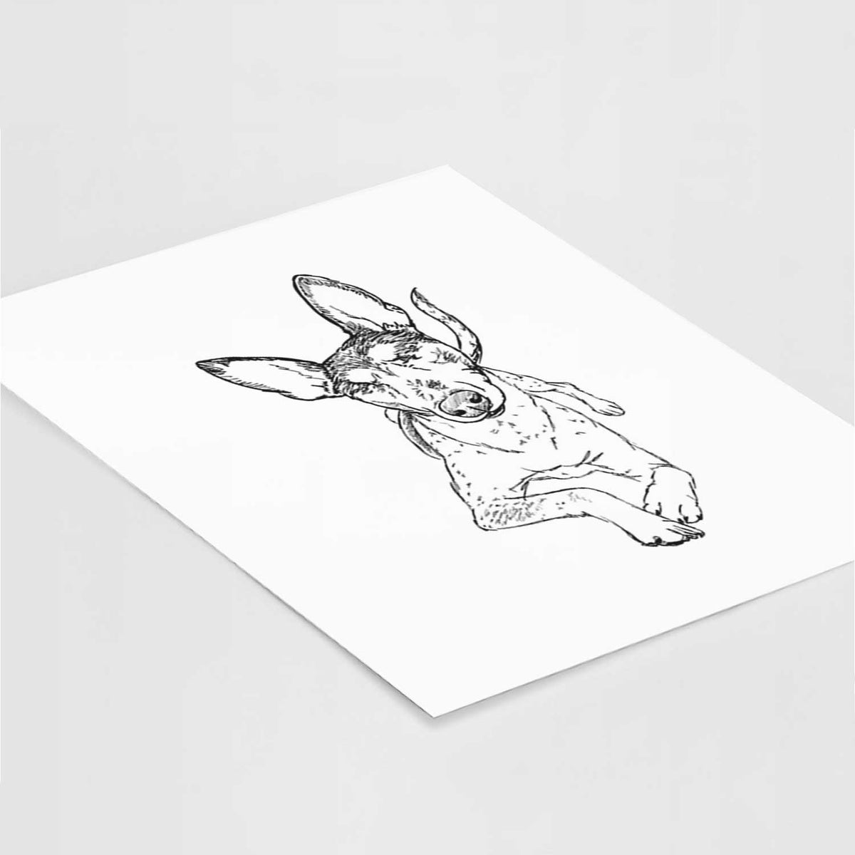 Doodled Kayla the Rat Terrier Mix Art Print
