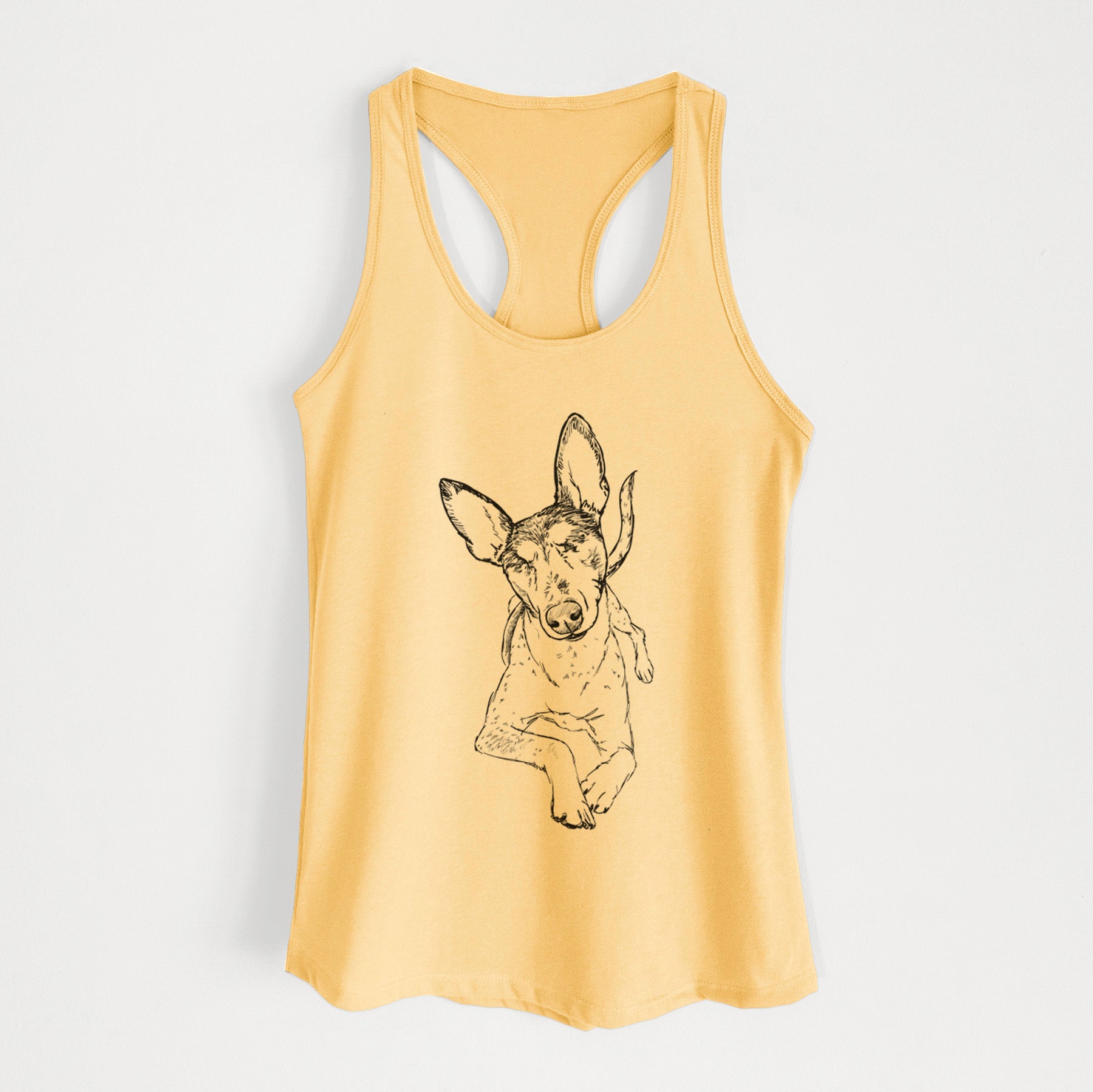 Doodled Kayla the Rat Terrier Mix - Women's Racerback Tanktop