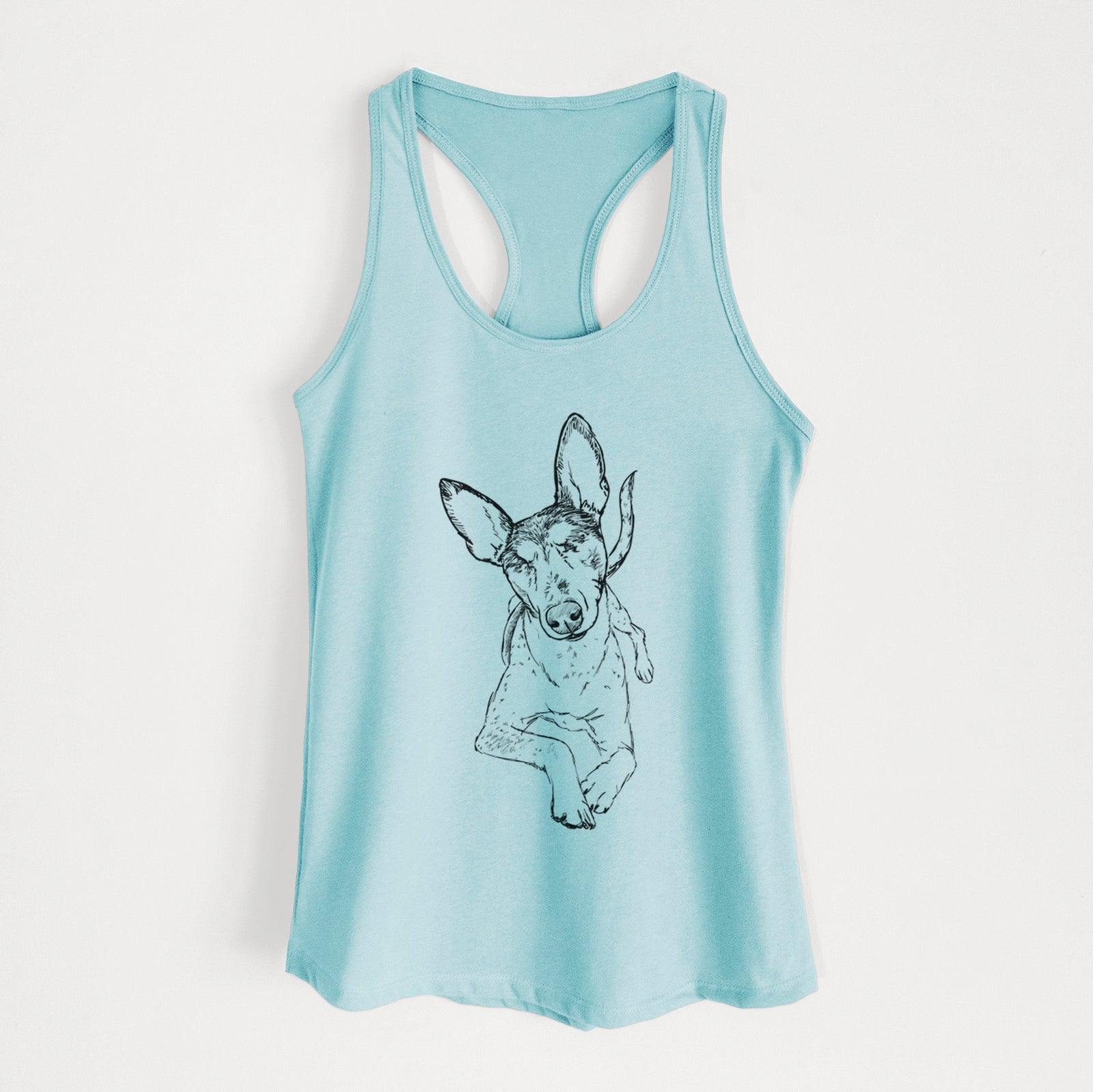 Doodled Kayla the Rat Terrier Mix - Women's Racerback Tanktop