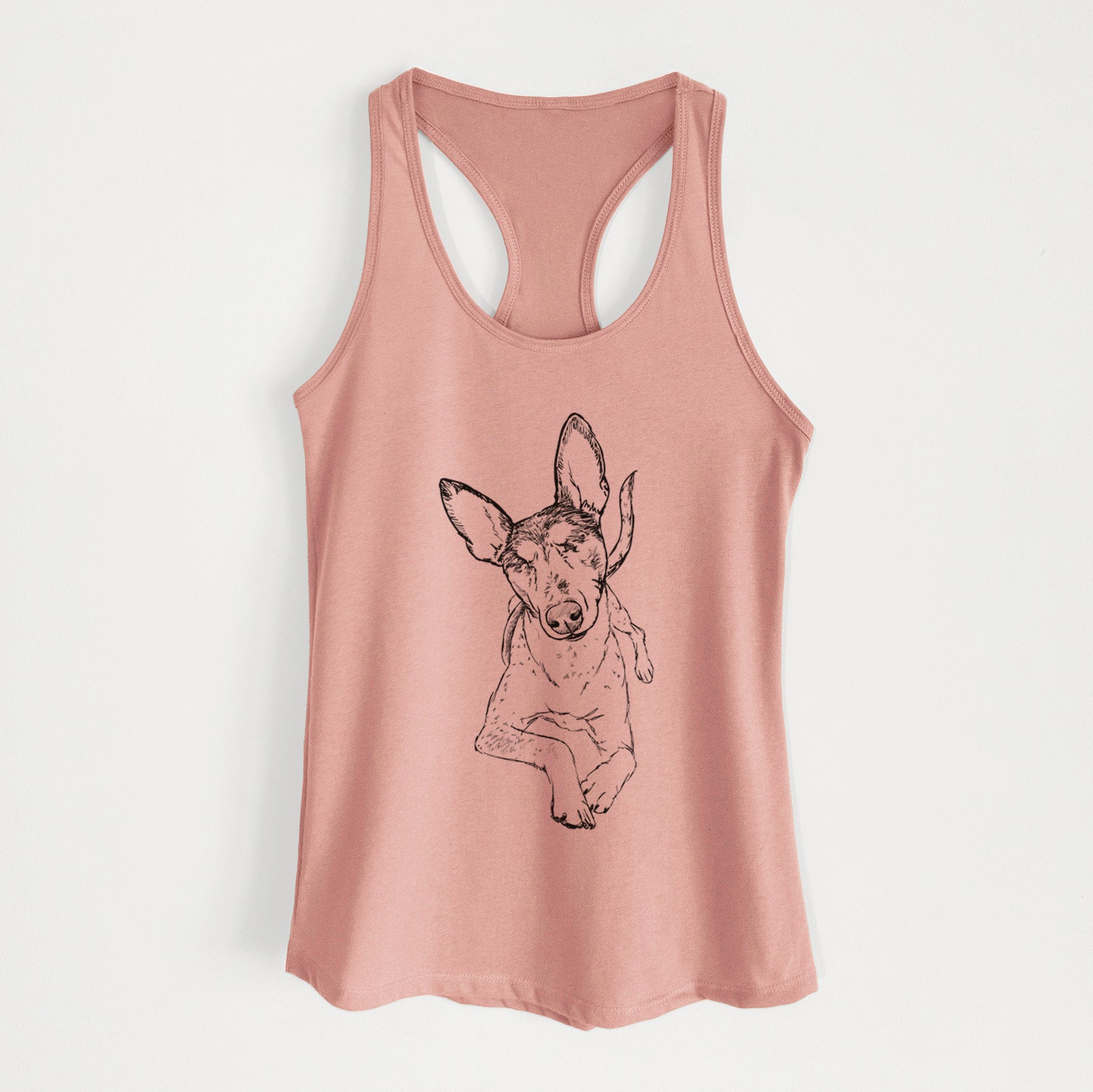 Doodled Kayla the Rat Terrier Mix - Women's Racerback Tanktop