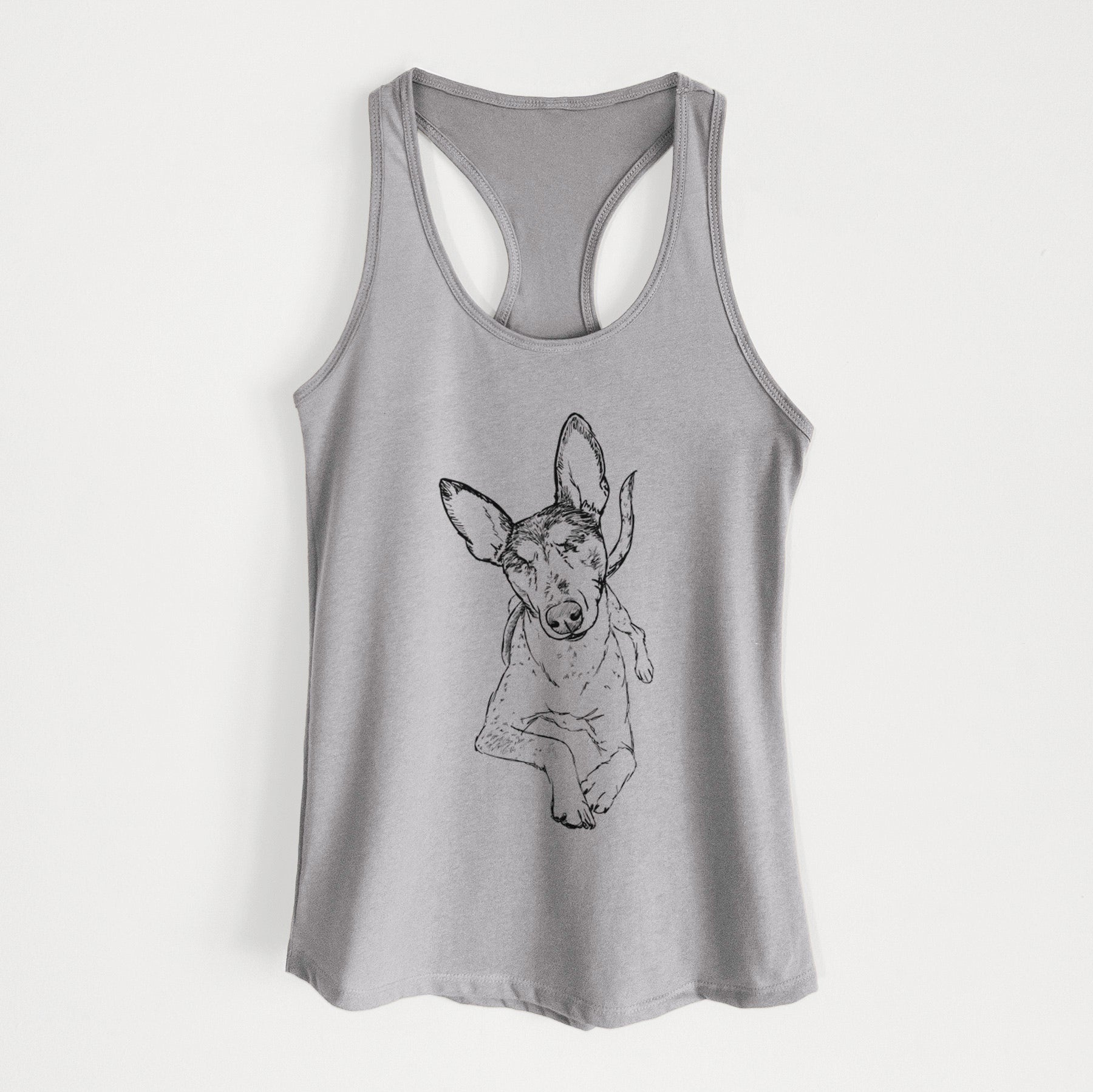 Doodled Kayla the Rat Terrier Mix - Women's Racerback Tanktop