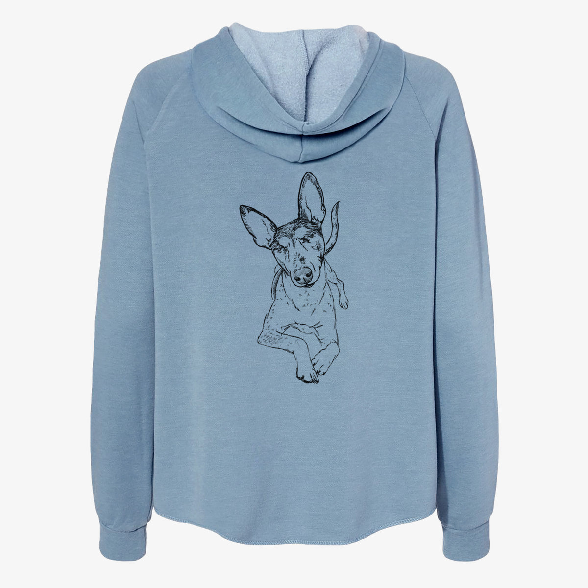 Doodled Kayla the Rat Terrier Mix - Women's Cali Wave Zip-Up Sweatshirt