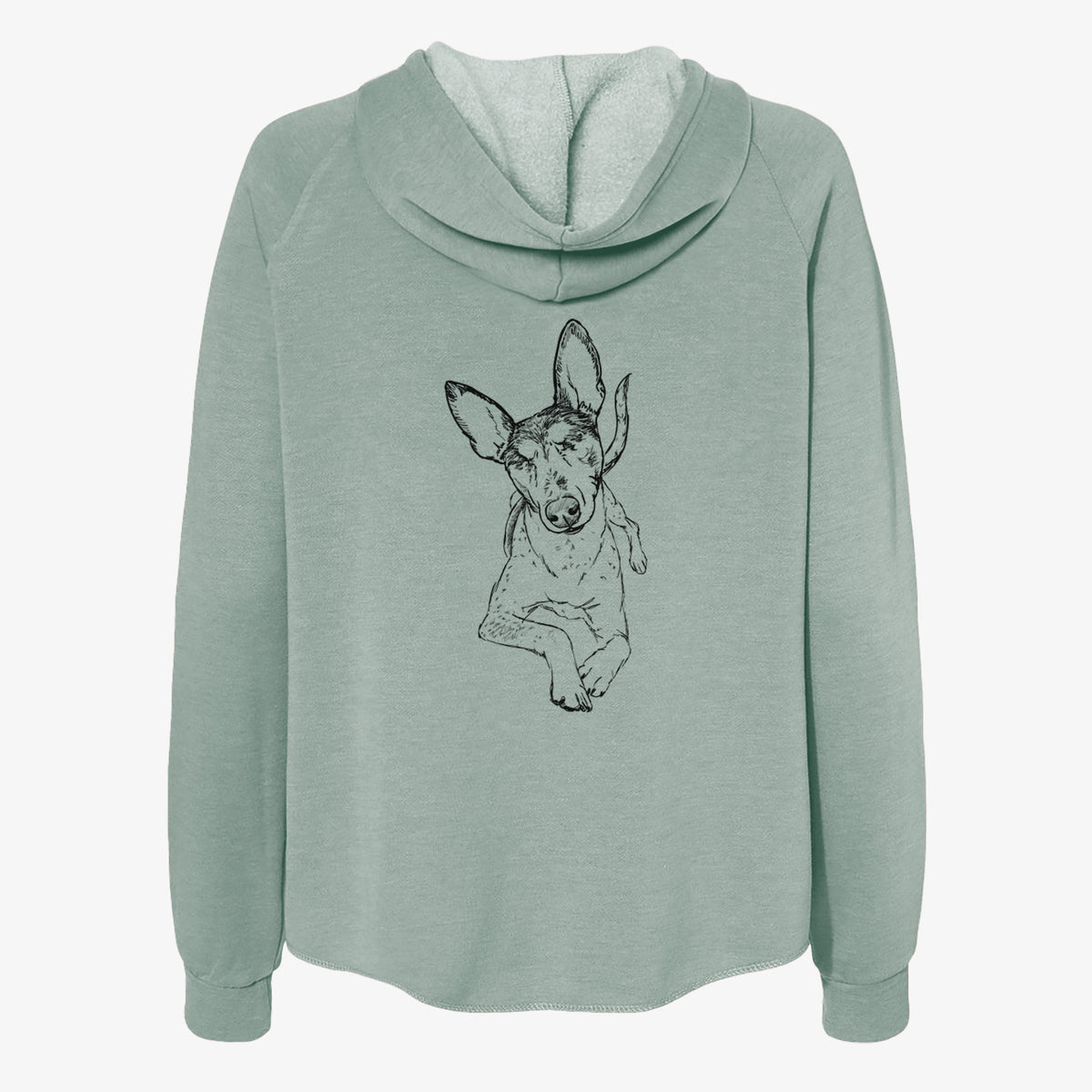 Doodled Kayla the Rat Terrier Mix - Women's Cali Wave Zip-Up Sweatshirt