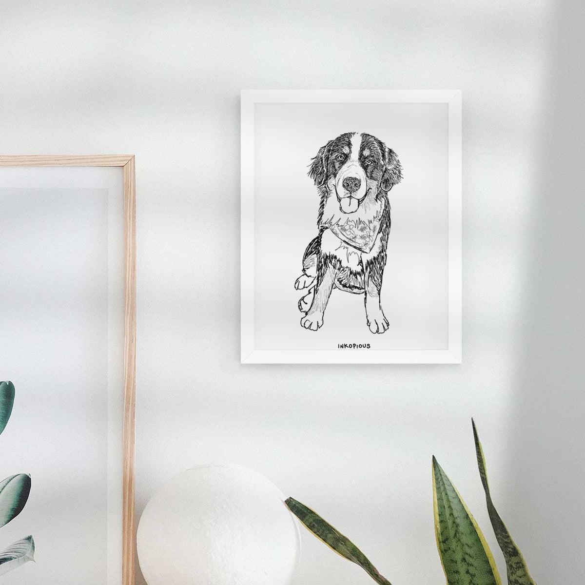 Doodled Kimber the Bernese Mountain Dog Art Print