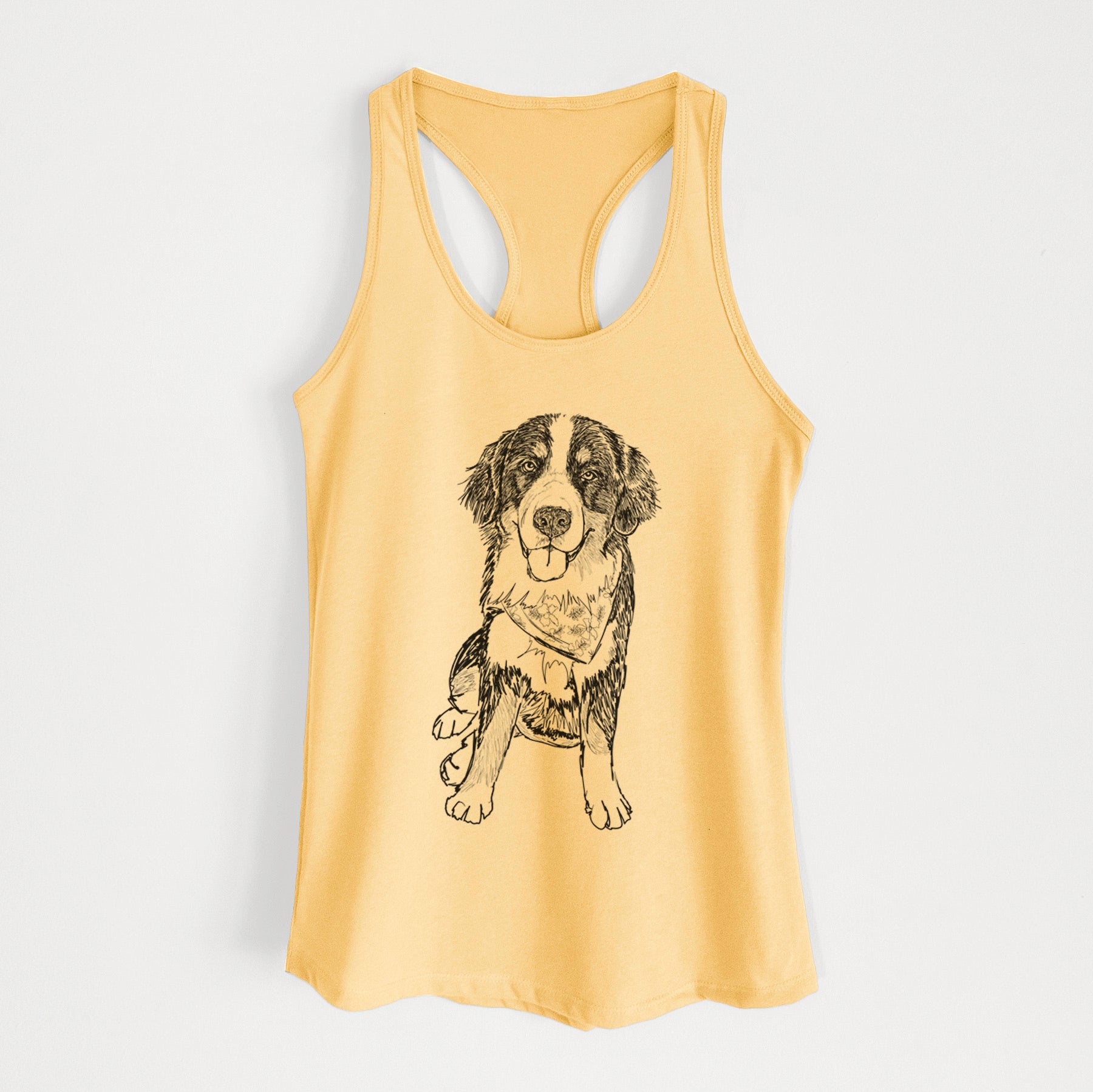 Doodled Kimber the Bernese Mountain Dog - Women's Racerback Tanktop