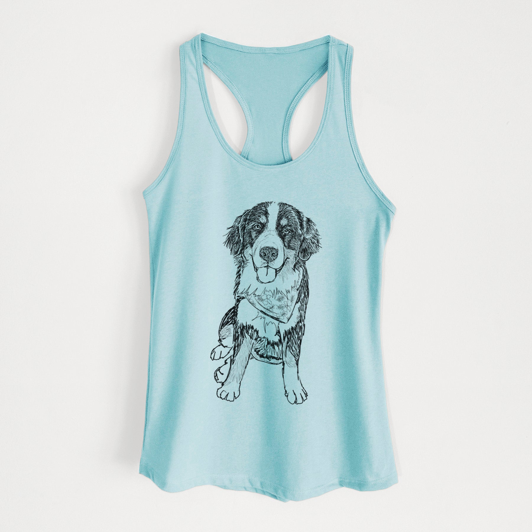 Doodled Kimber the Bernese Mountain Dog - Women's Racerback Tanktop