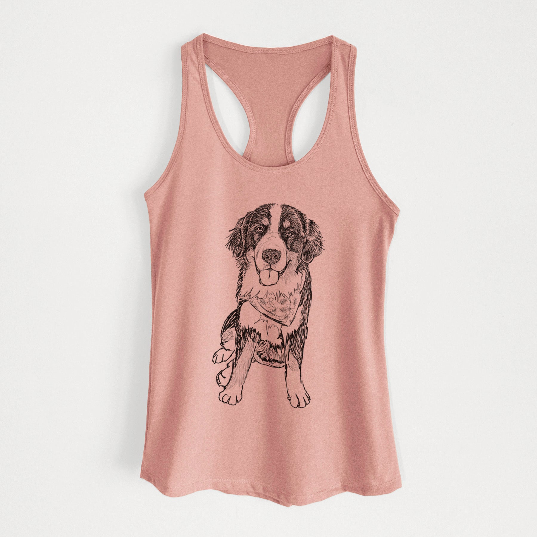 Doodled Kimber the Bernese Mountain Dog - Women's Racerback Tanktop