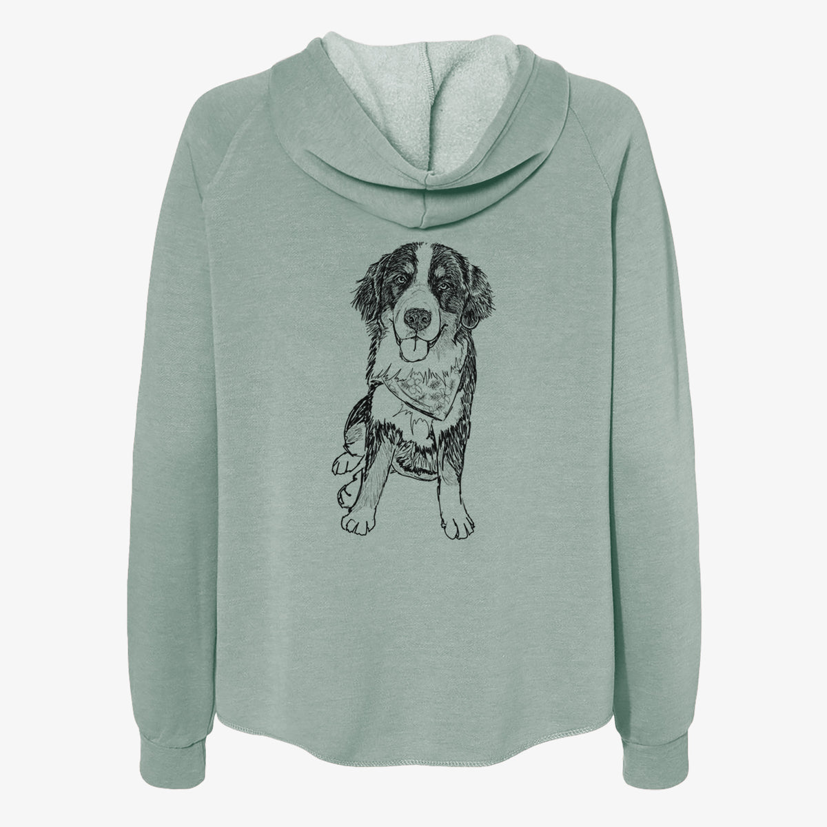 Doodled Kimber the Bernese Mountain Dog - Women's Cali Wave Zip-Up Sweatshirt