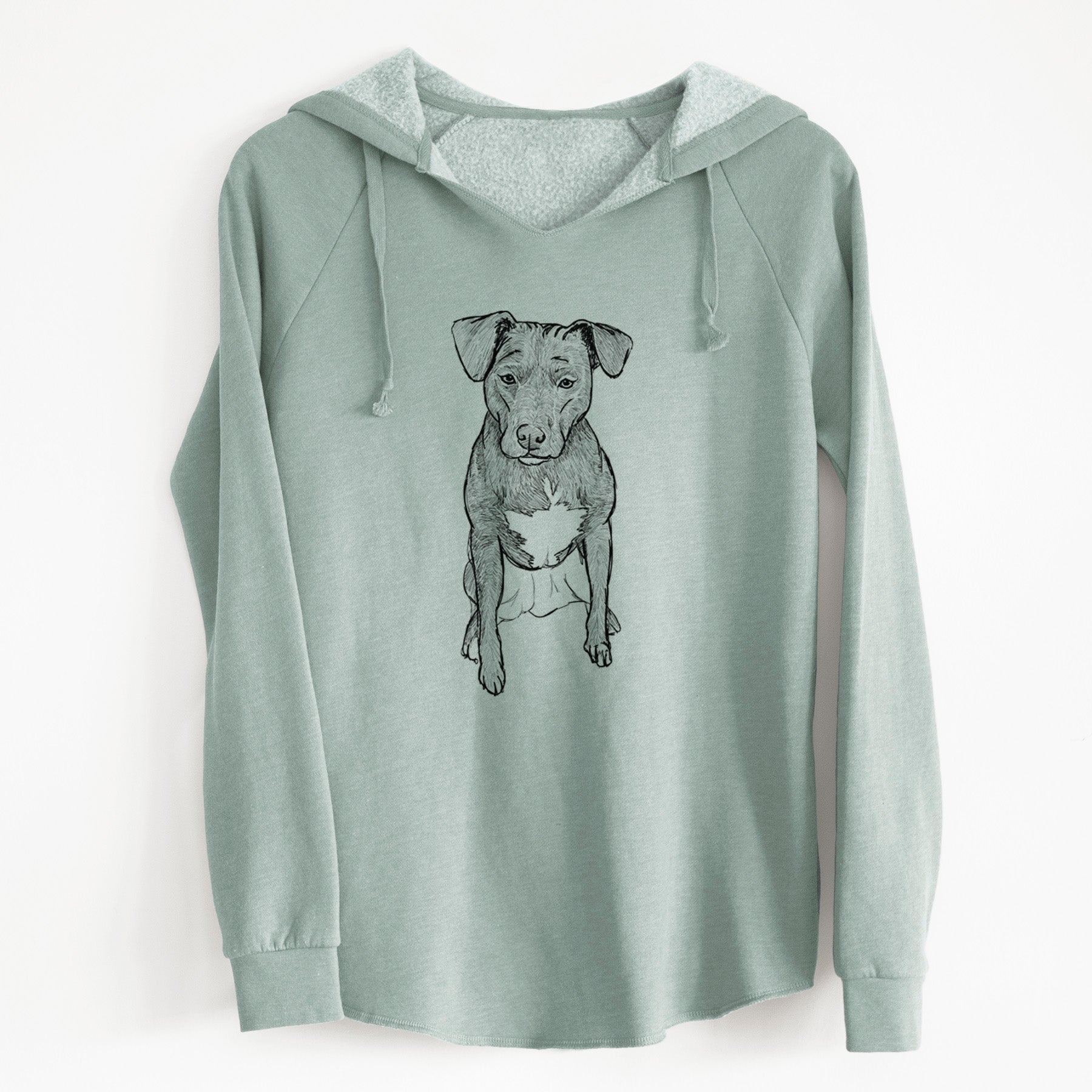 Doodled Kinley the Pitbull Mix - Cali Wave Hooded Sweatshirt