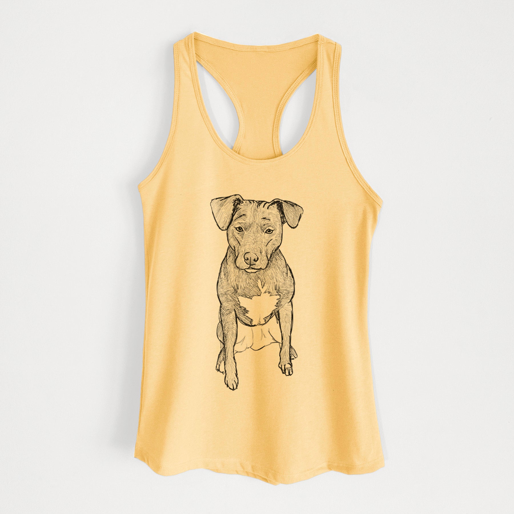 Doodled Kinley the Pitbull Mix - Women's Racerback Tanktop