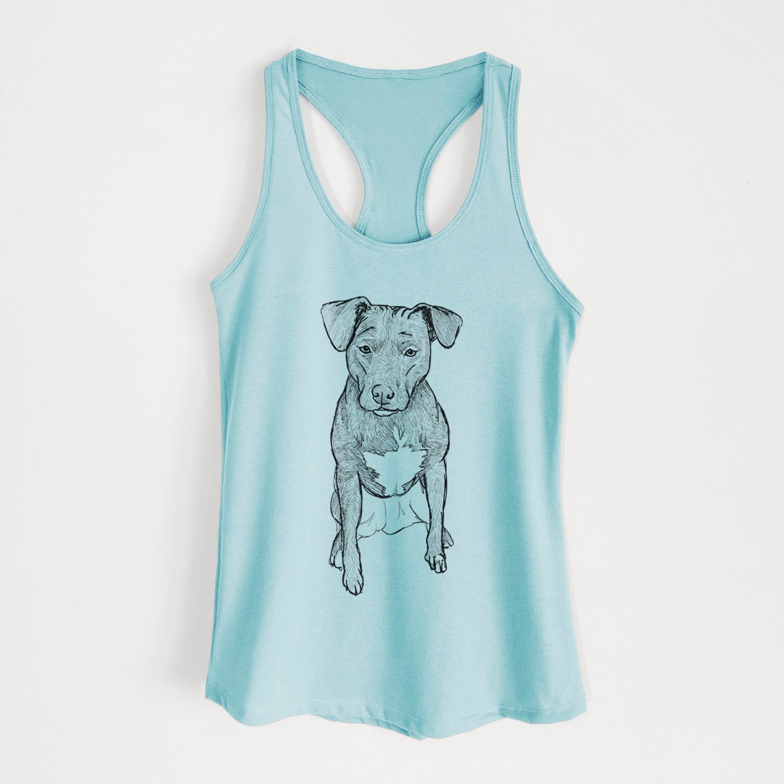 Doodled Kinley the Pitbull Mix - Women's Racerback Tanktop