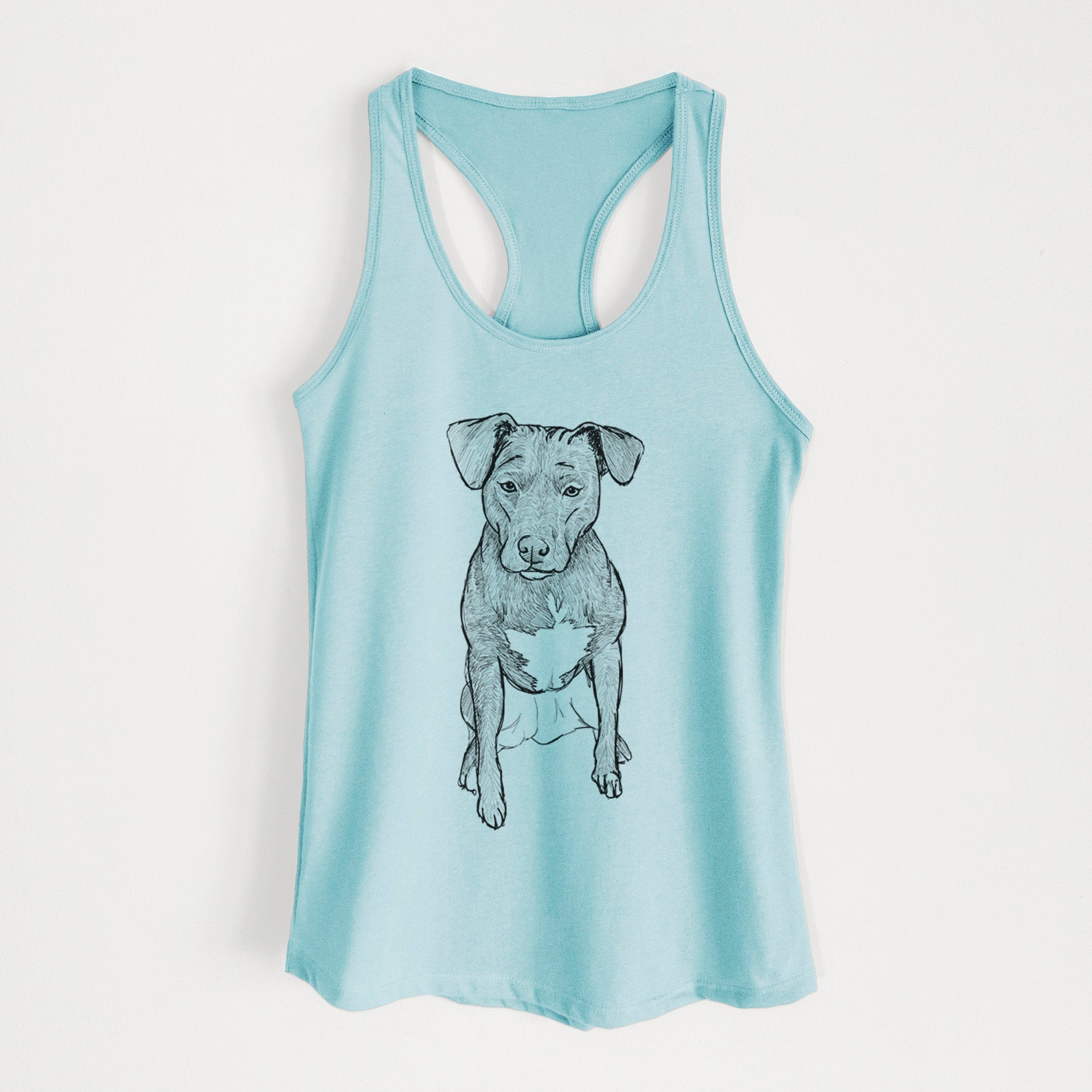 Doodled Kinley the Pitbull Mix - Women's Racerback Tanktop