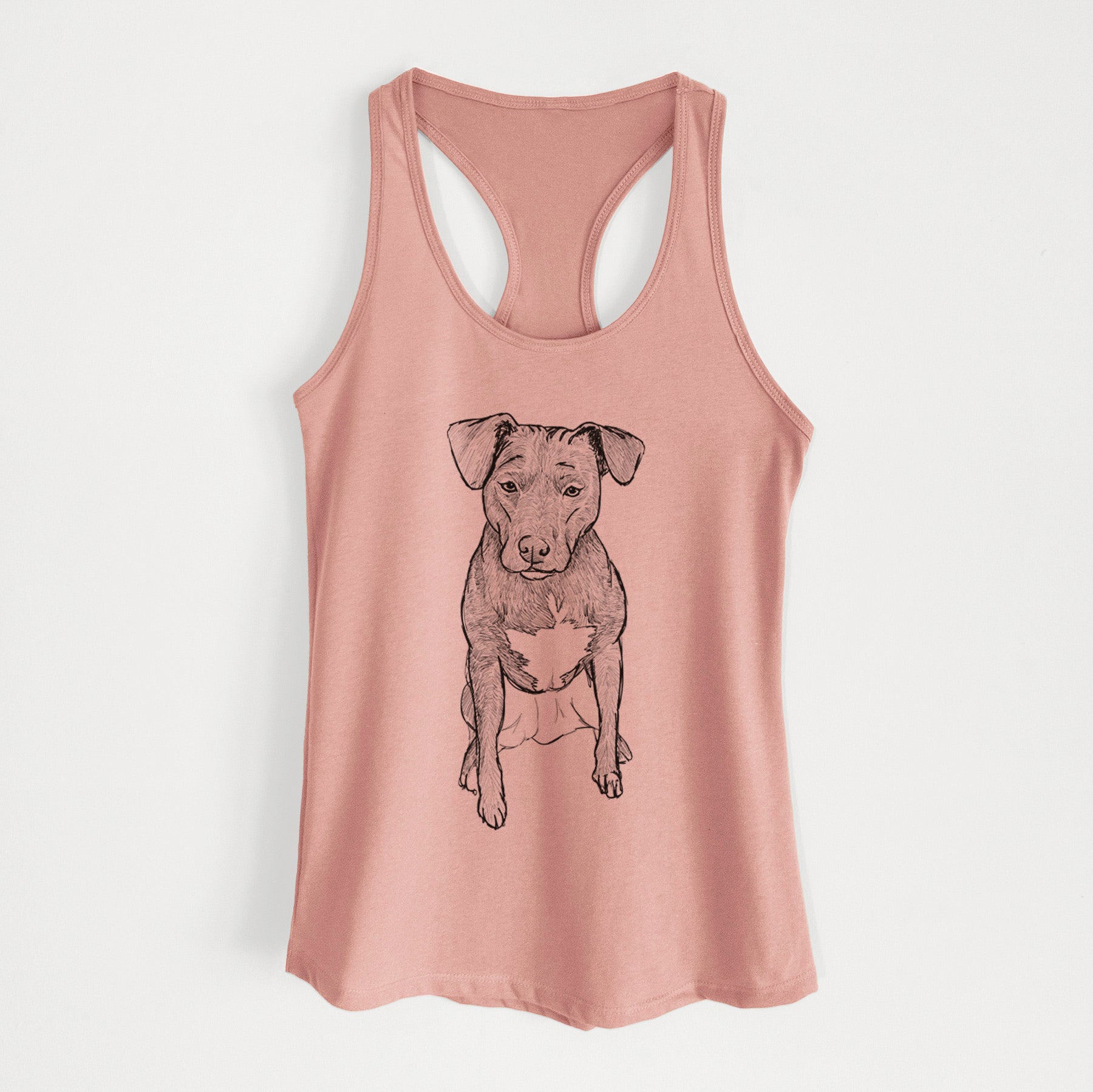 Doodled Kinley the Pitbull Mix - Women's Racerback Tanktop