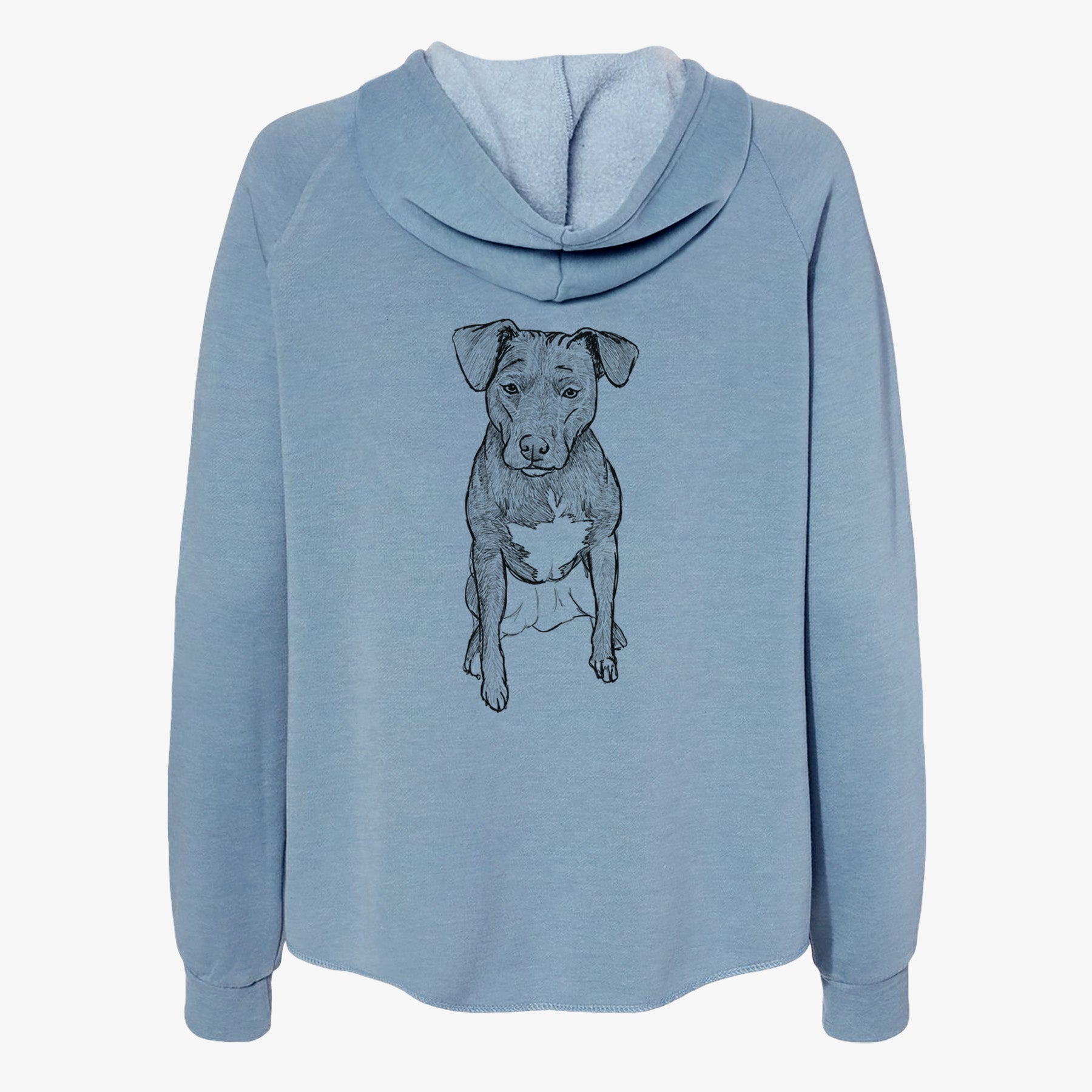 Doodled Kinley the Pitbull Mix - Women's Cali Wave Zip-Up Sweatshirt