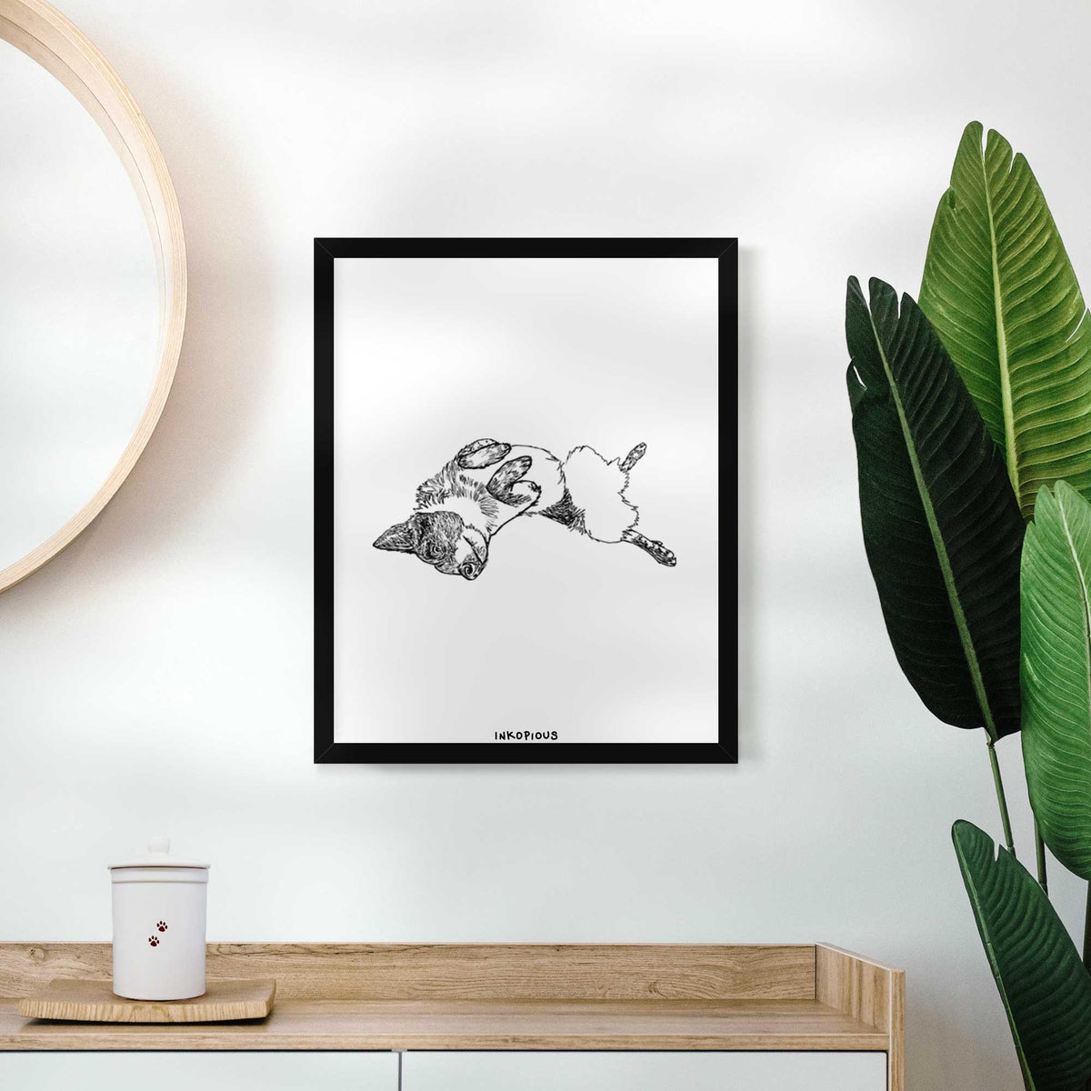 Doodled Kira the Australian Cattle Dog Art Print