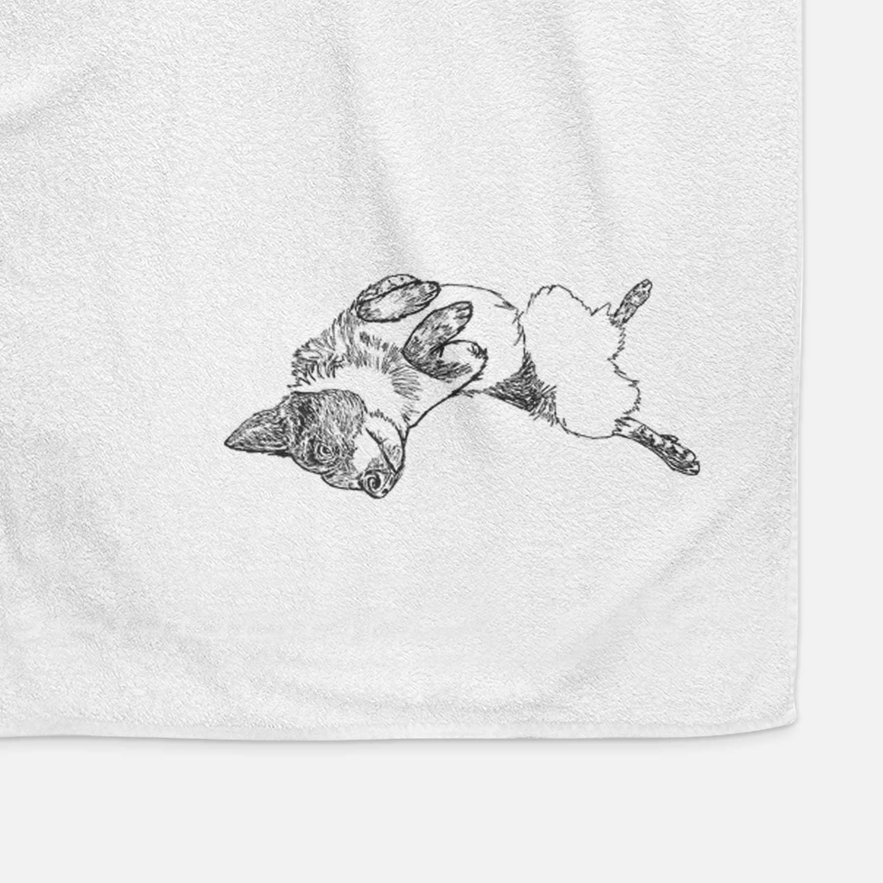 Doodled Kira the Australian Cattle Dog Decorative Hand Towel