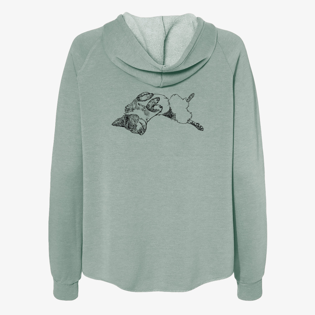 Doodled Kira the Australian Cattle Dog - Women's Cali Wave Zip-Up Sweatshirt
