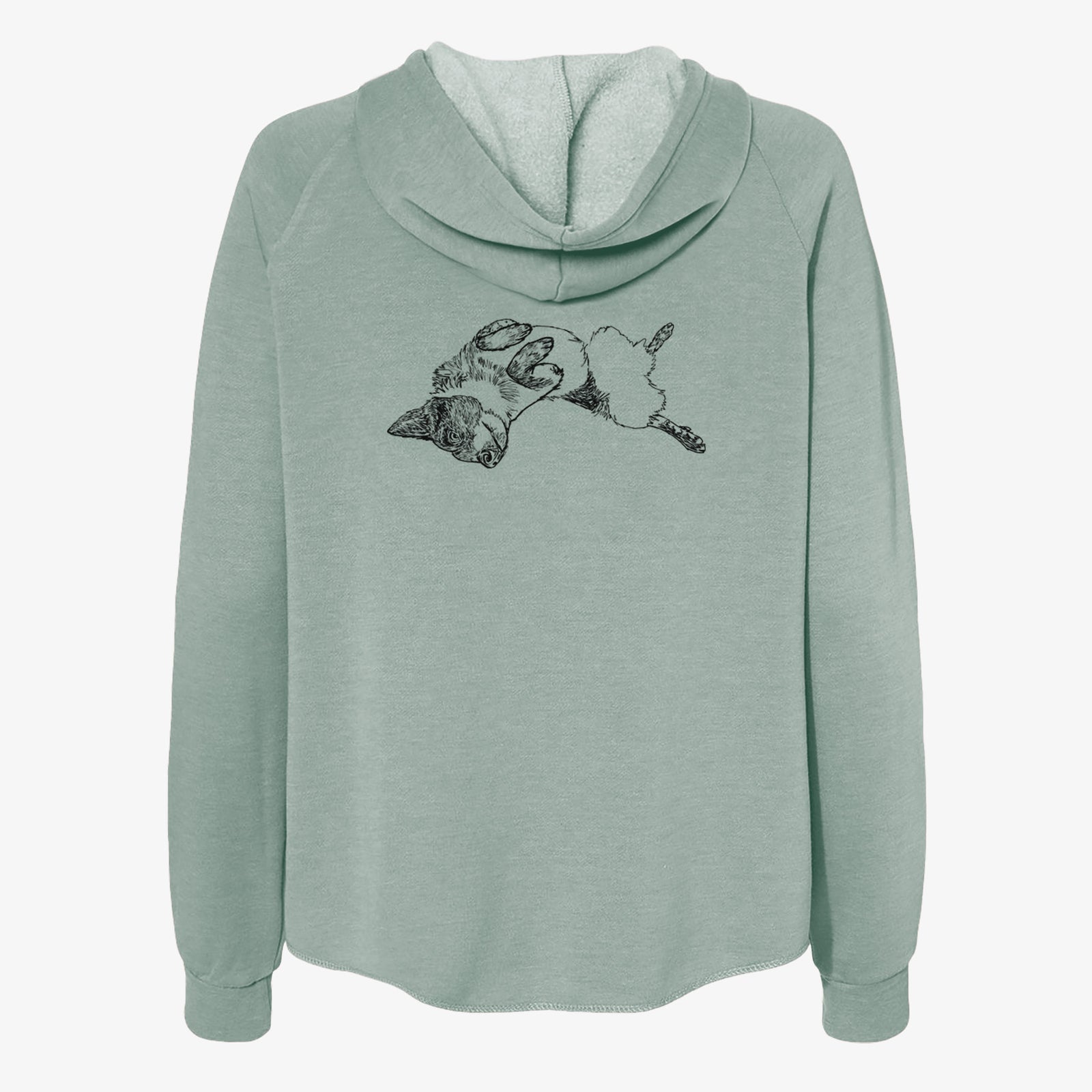 Doodled Kira the Australian Cattle Dog - Women's Cali Wave Zip-Up Sweatshirt