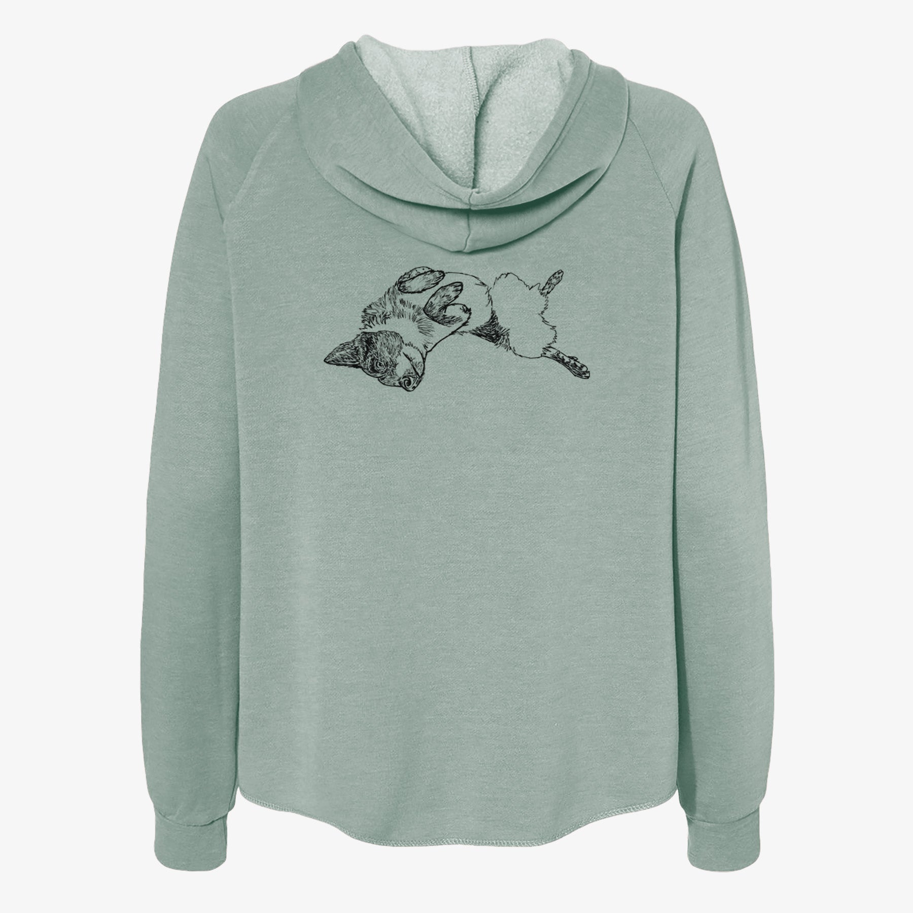 Doodled Kira the Australian Cattle Dog - Women's Cali Wave Zip-Up Sweatshirt