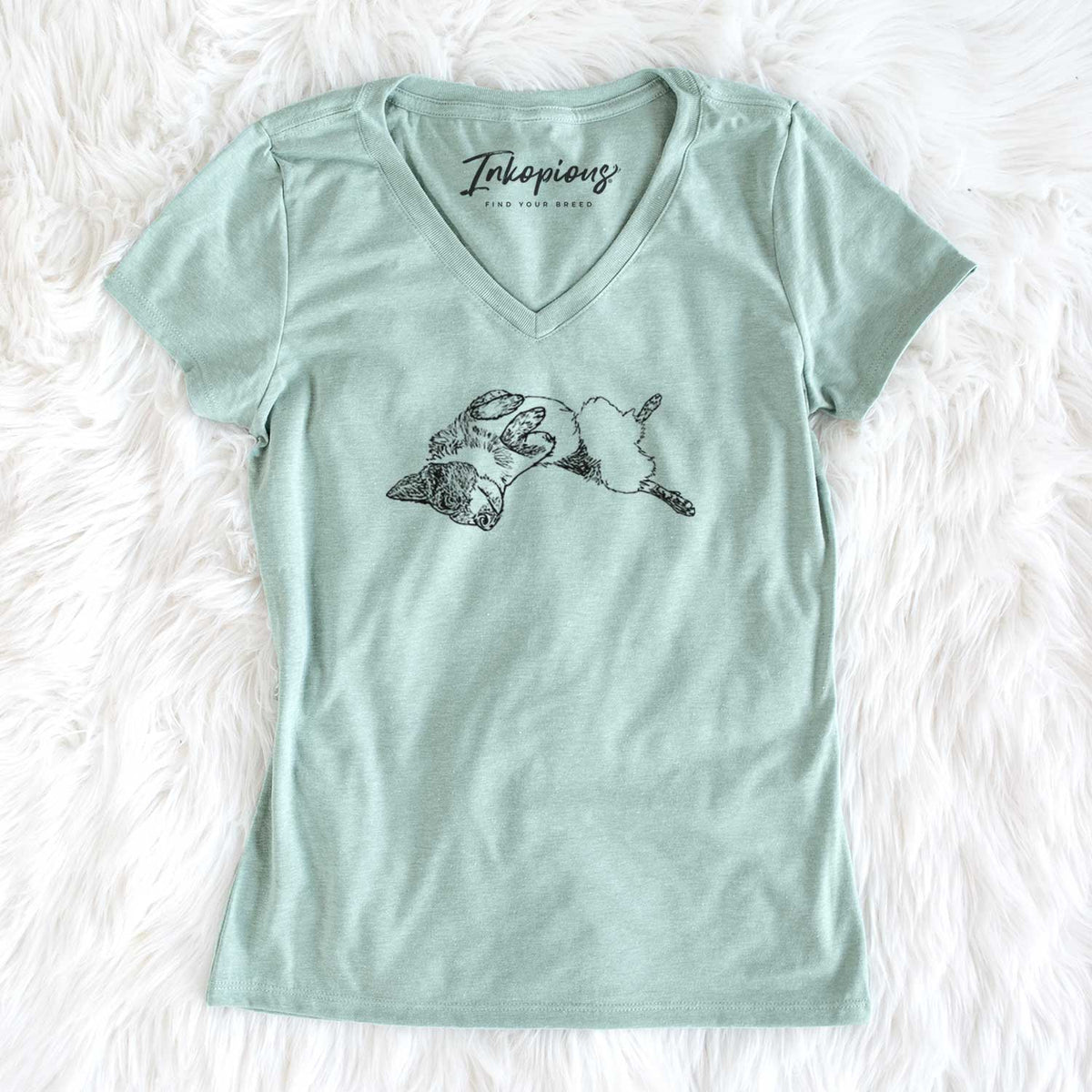 Doodled Kira the Australian Cattle Dog - Women's V-neck Shirt