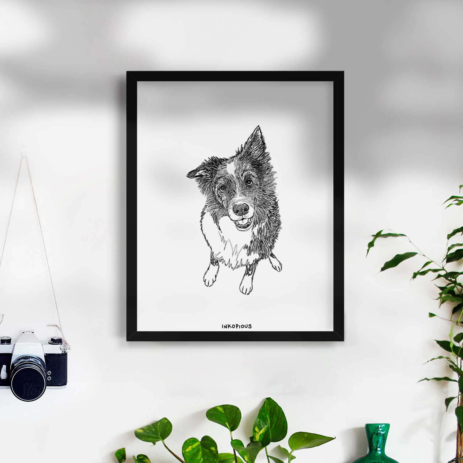 Doodled Koa the Border Collie Art Print