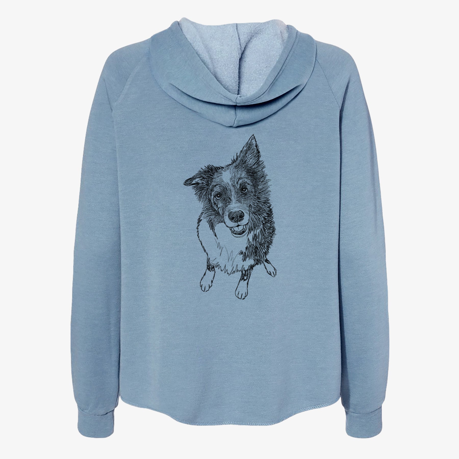 Doodled Koa the Border Collie - Women's Cali Wave Zip-Up Sweatshirt