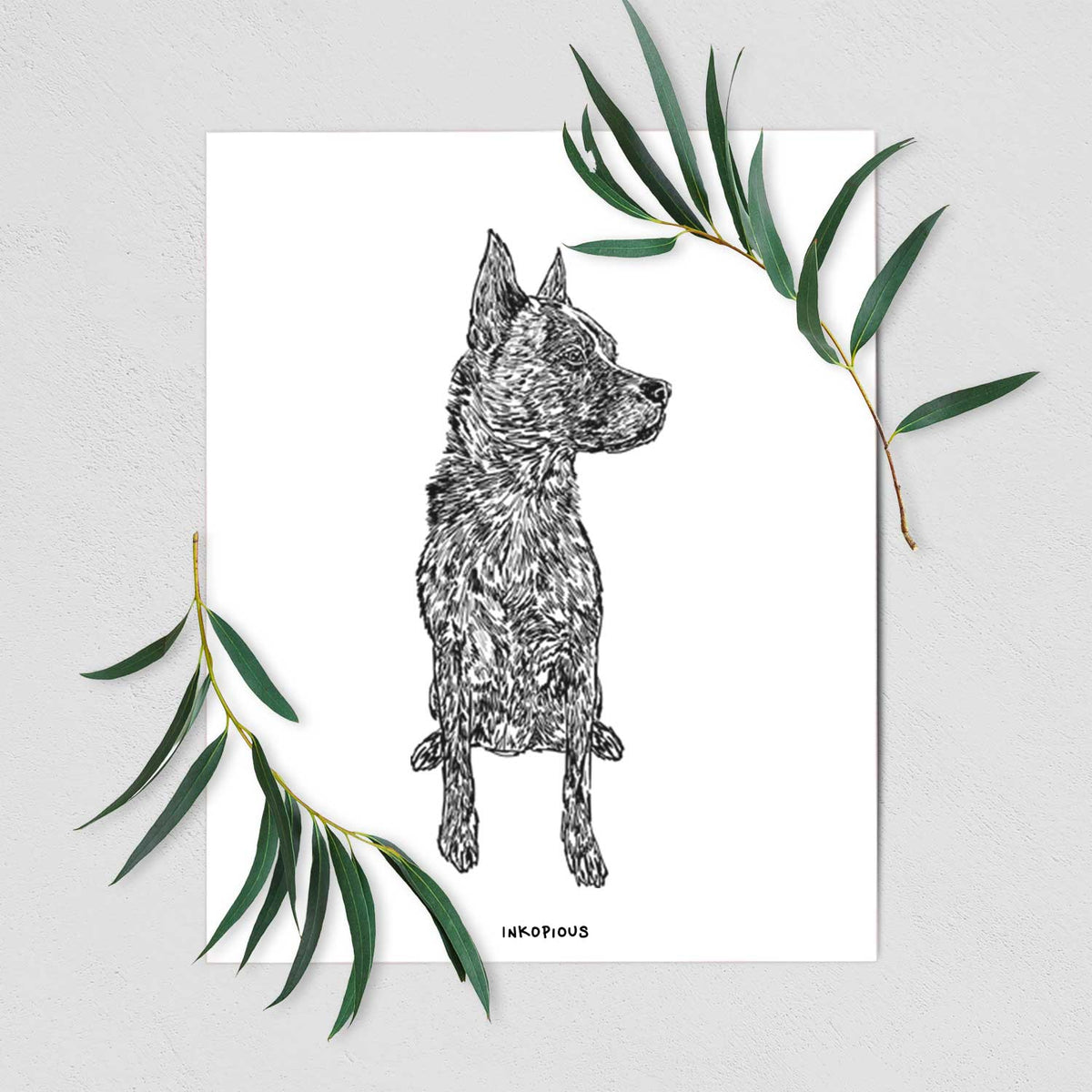 Doodled Koda the Chow Pit Mix Art Print