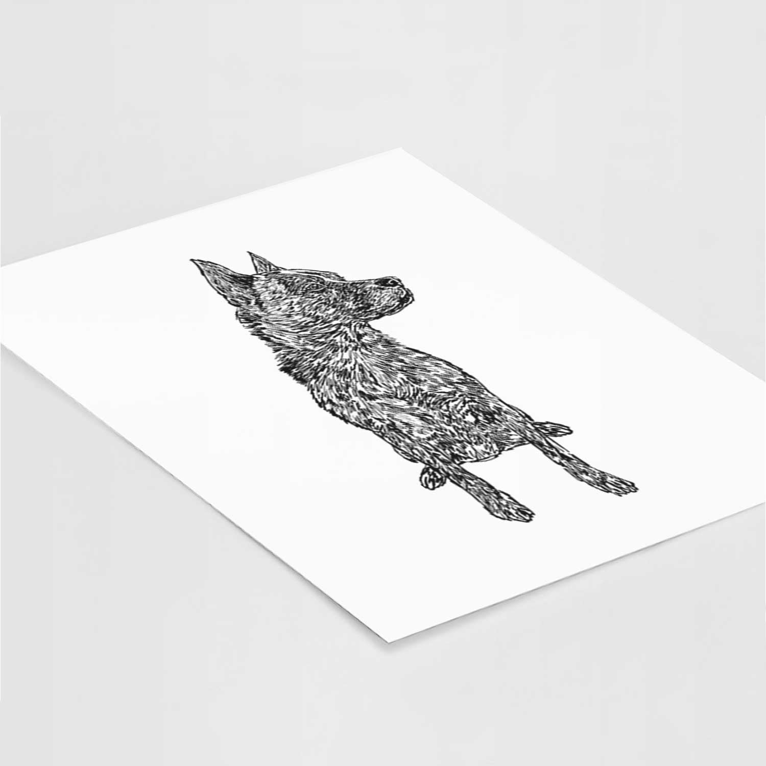 Doodled Koda the Chow Pit Mix Art Print