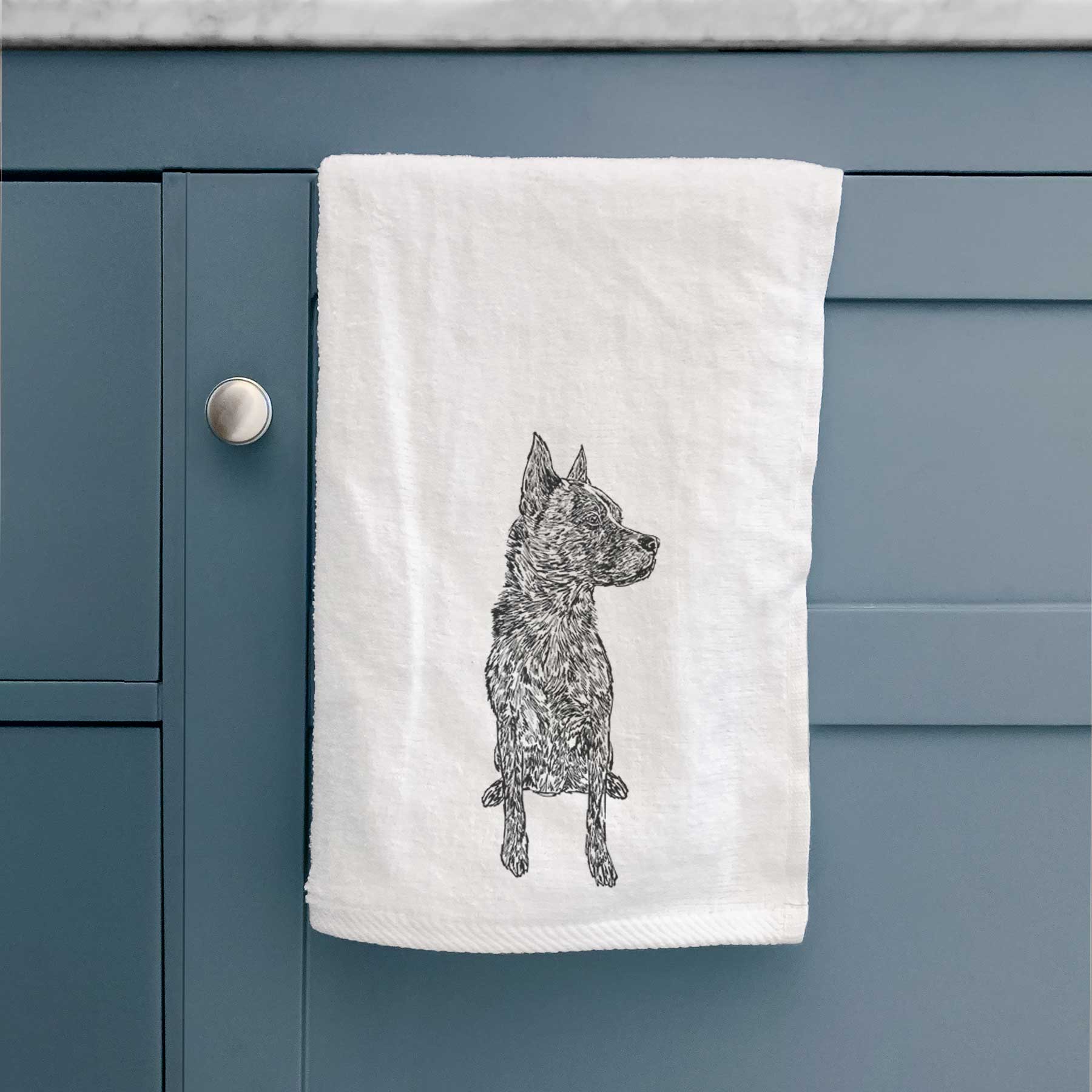 Doodled Koda the Chow Pit Mix Decorative Hand Towel