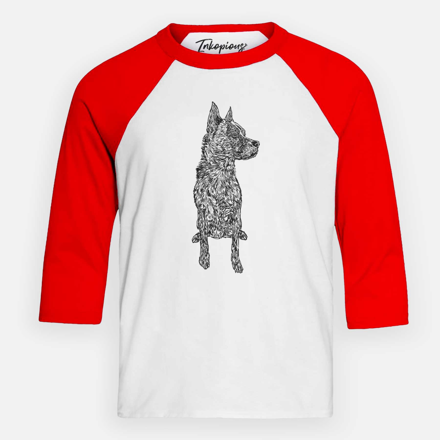 Doodled Koda the Chow Pit Mix - Youth 3/4 Long Sleeve