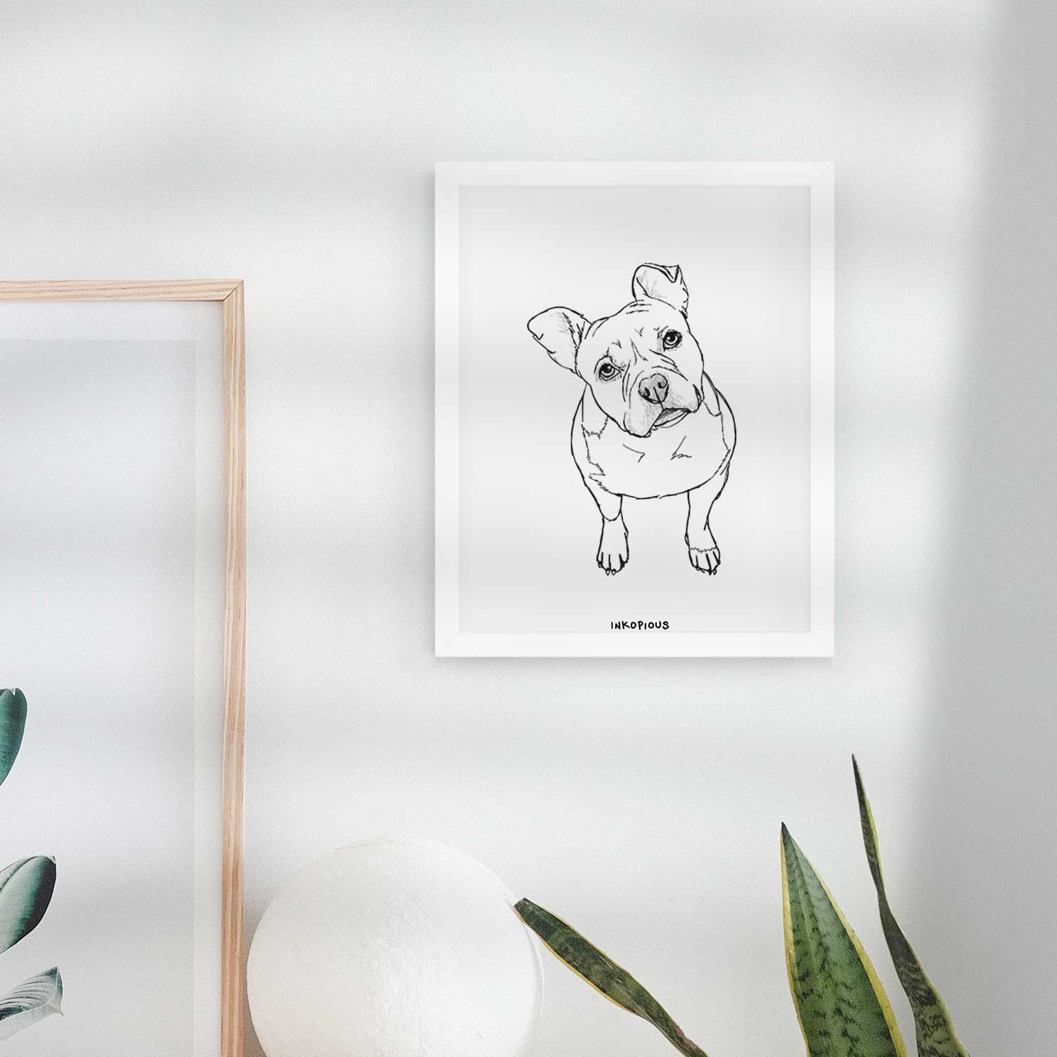 Doodled Koda Bear the Pitbull Mix Art Print