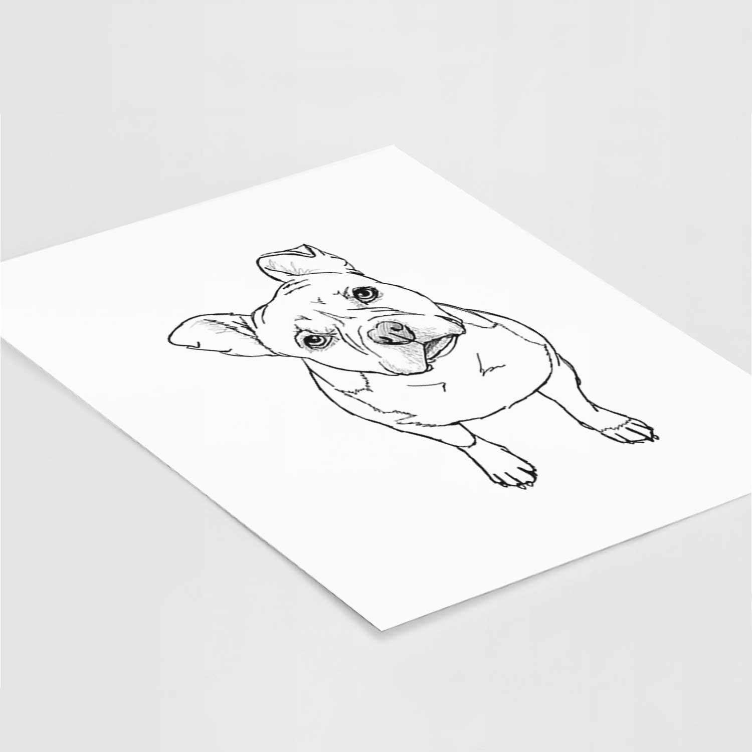 Doodled Koda Bear the Pitbull Mix Art Print