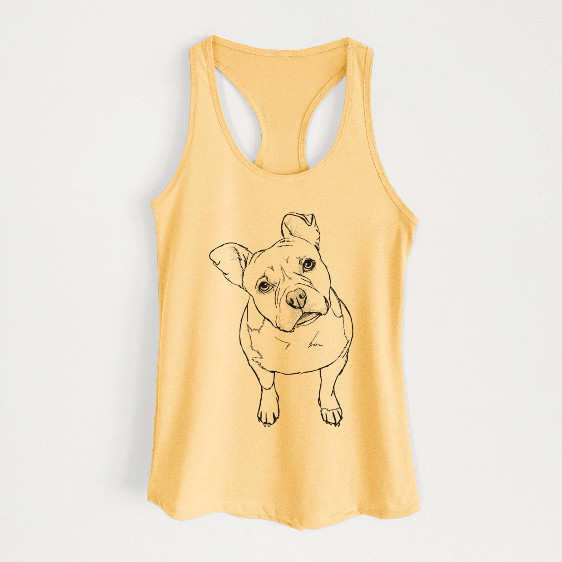 Doodled Koda Bear the Pitbull Mix - Women's Racerback Tanktop