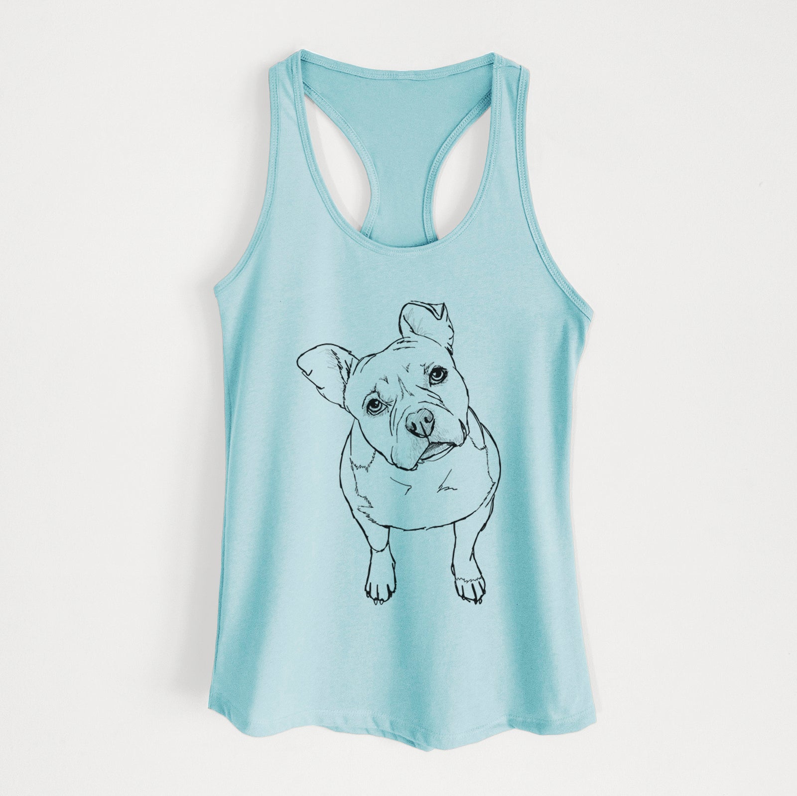 Doodled Koda Bear the Pitbull Mix - Women's Racerback Tanktop