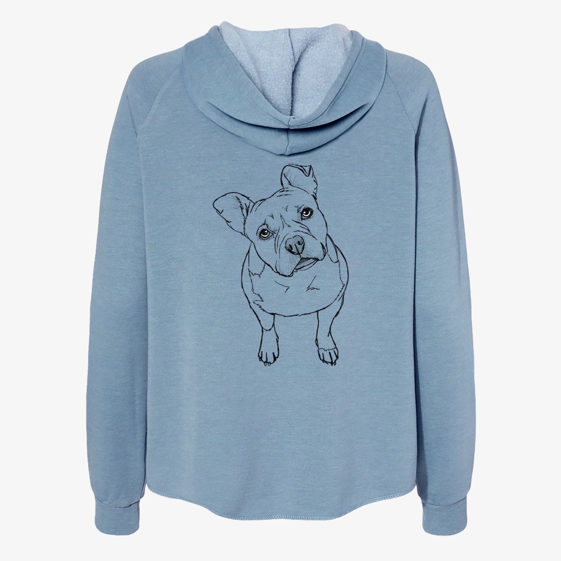 Doodled Koda Bear the Pitbull Mix - Women's Cali Wave Zip-Up Sweatshirt