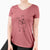 Doodled Koda Bear the Pitbull Mix - Women's V-neck Shirt