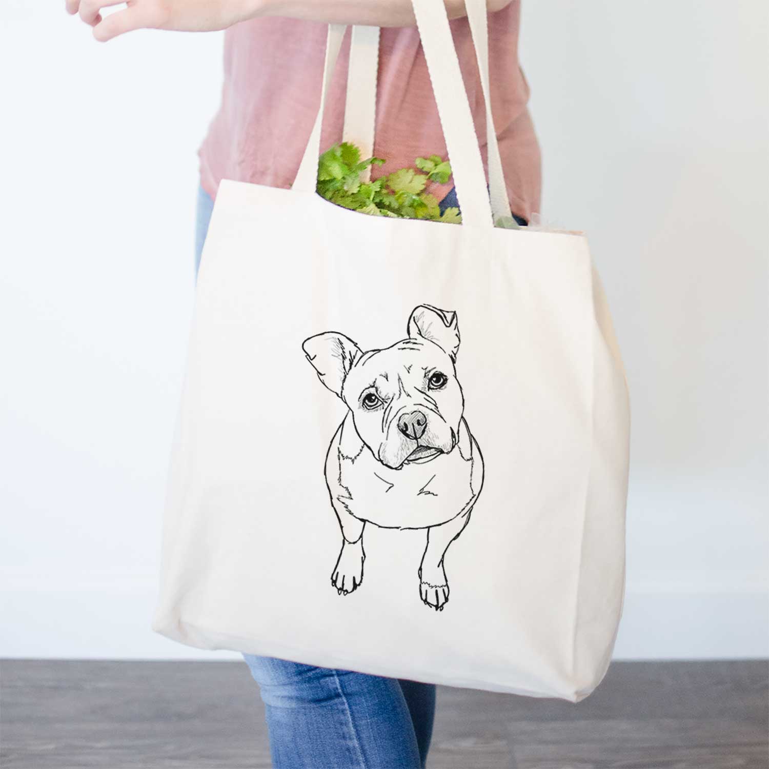 Doodled Koda Bear the Pitbull Mix - Tote Bag