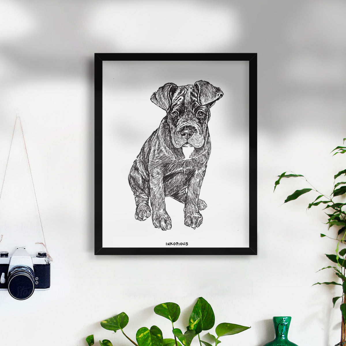 Doodled Kona the Cane Corso Art Print