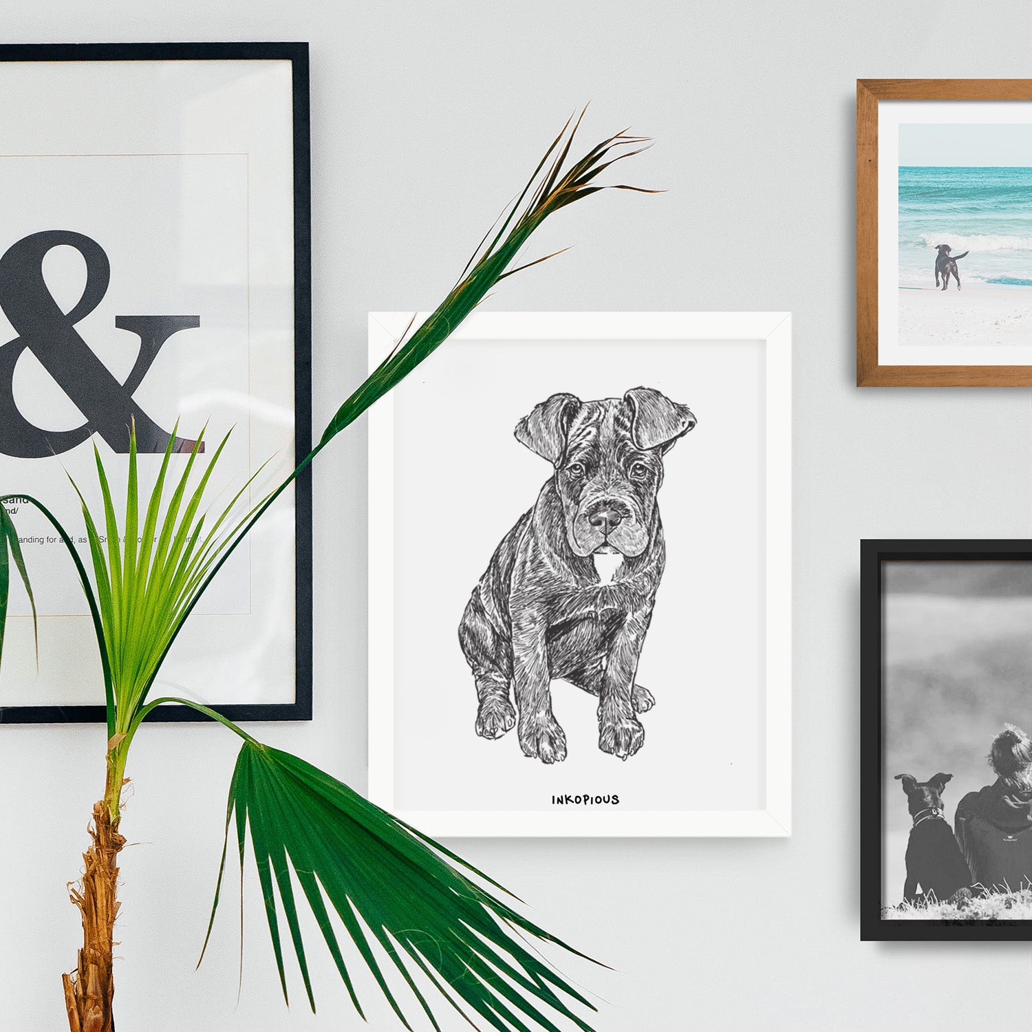 Doodled Kona the Cane Corso Art Print