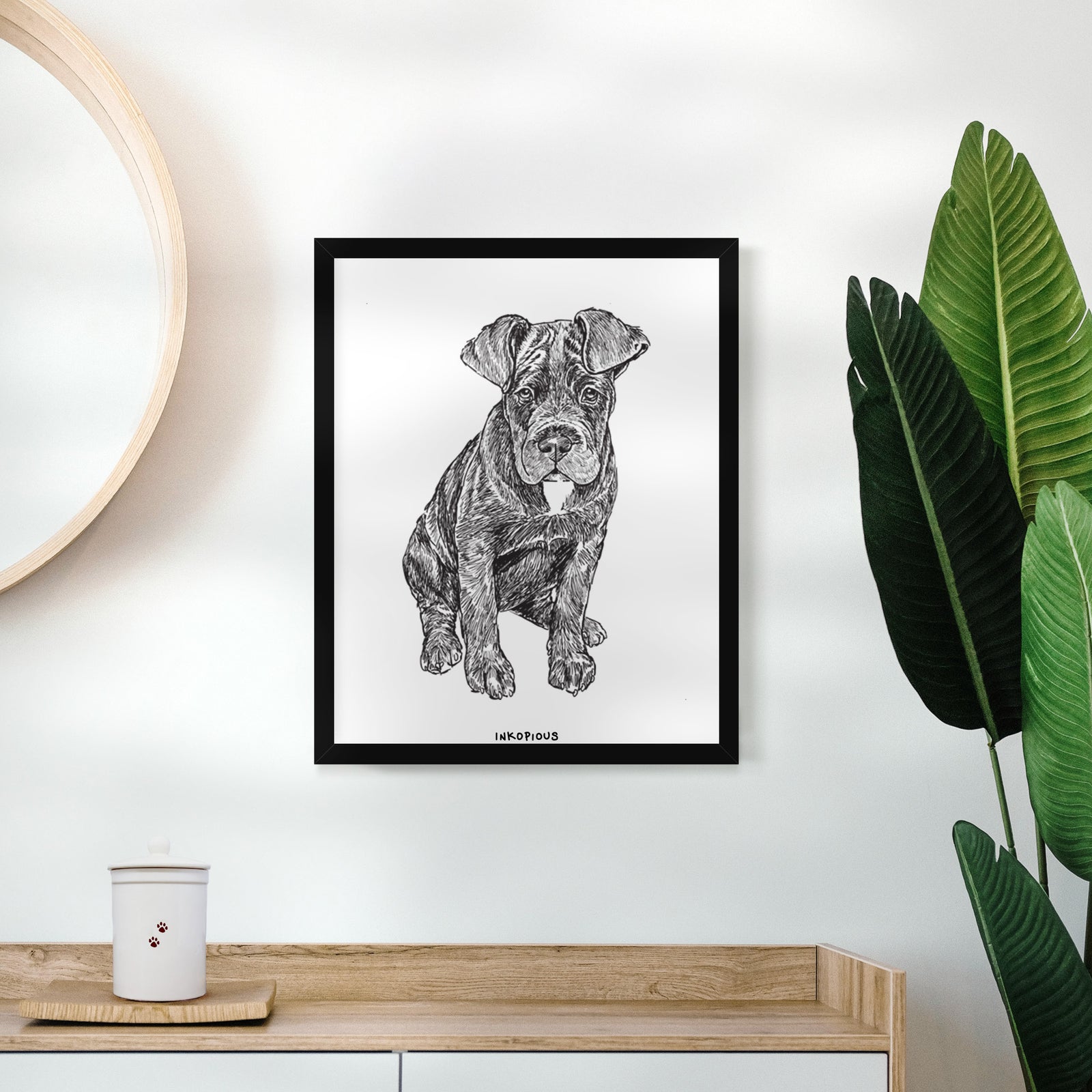 Doodled Kona the Cane Corso Art Print