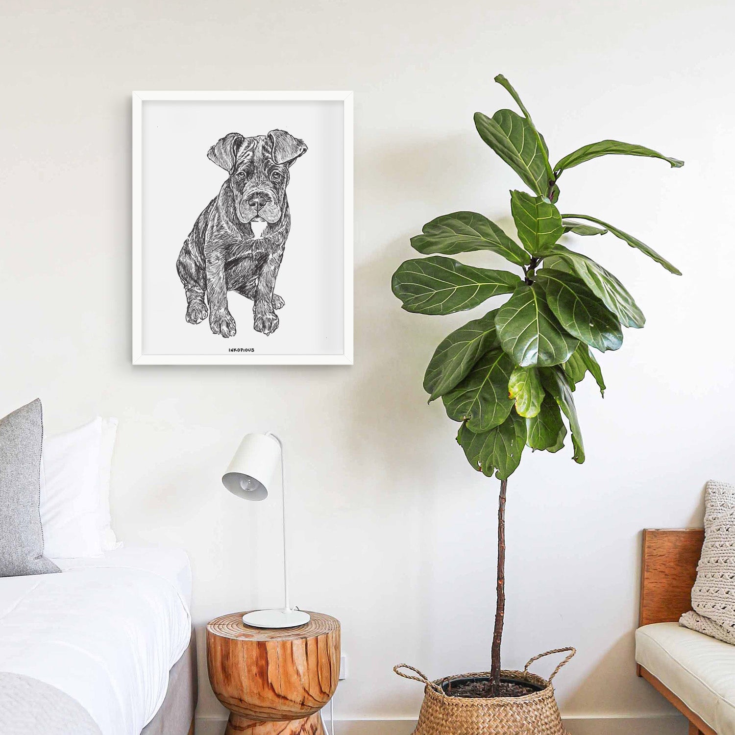 Doodled Kona the Cane Corso Art Print